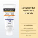 Neutrogena Clear Face Sunscreen Lotion SPF50 3 fl.oz - Broad Spectrum UVA/UVB Protection for Acne-Prone Skin 2
