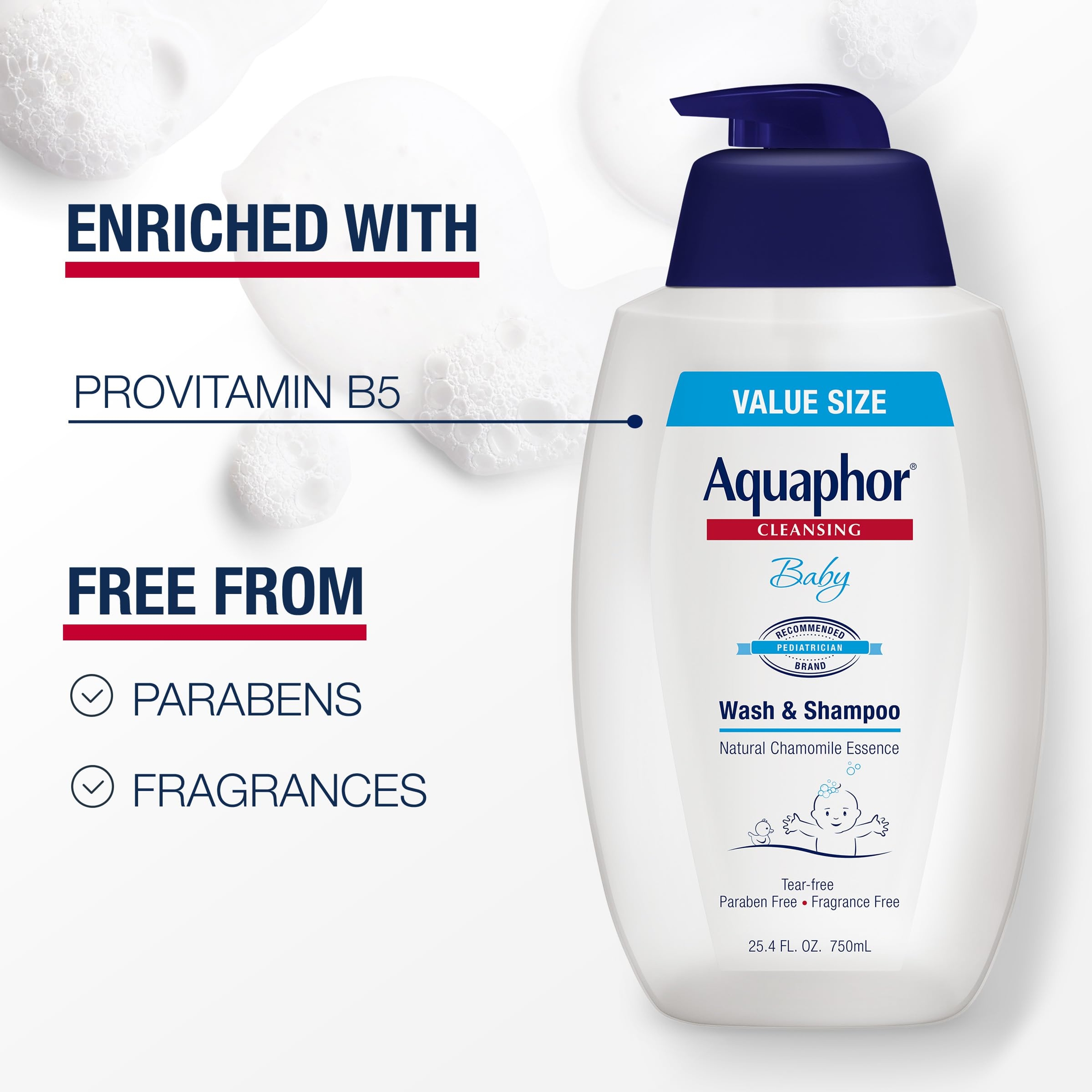 Aquaphor Baby Wash & Shampoo 25.4 fl.oz - Unscented, Soothe & Cleanse with Natural Chamomile Essence 2