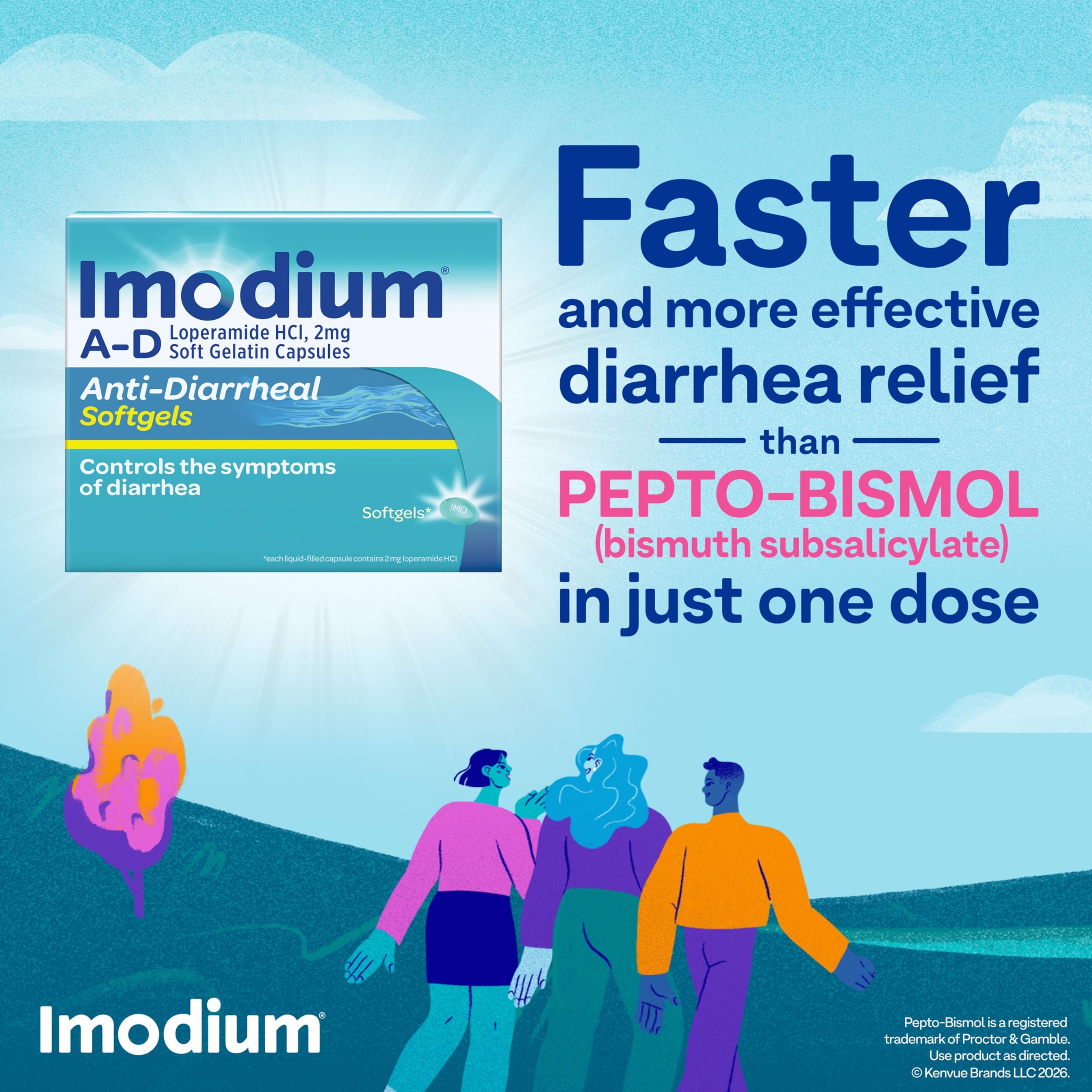 Imodium A-D Diarrhea Relief Softgels 24 Count - 2mg Loperamide Hydrochloride, Helps Control Symptoms of Diarrhea 7