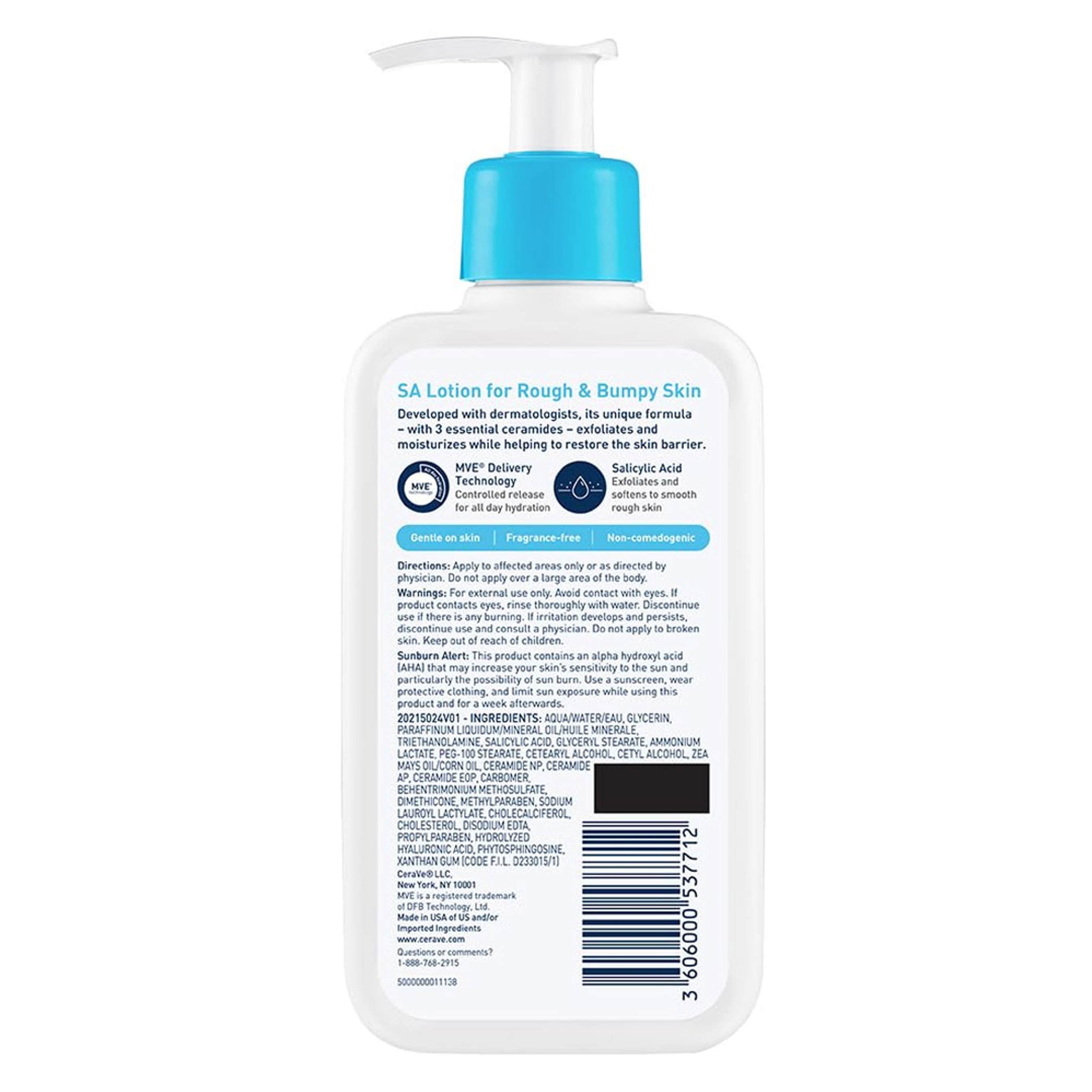 CeraVe SA Lotion for Rough & Bumpy Skin 8 fl.oz - Smooths Rough Skin with Vitamin D, Fragrance-Free 8