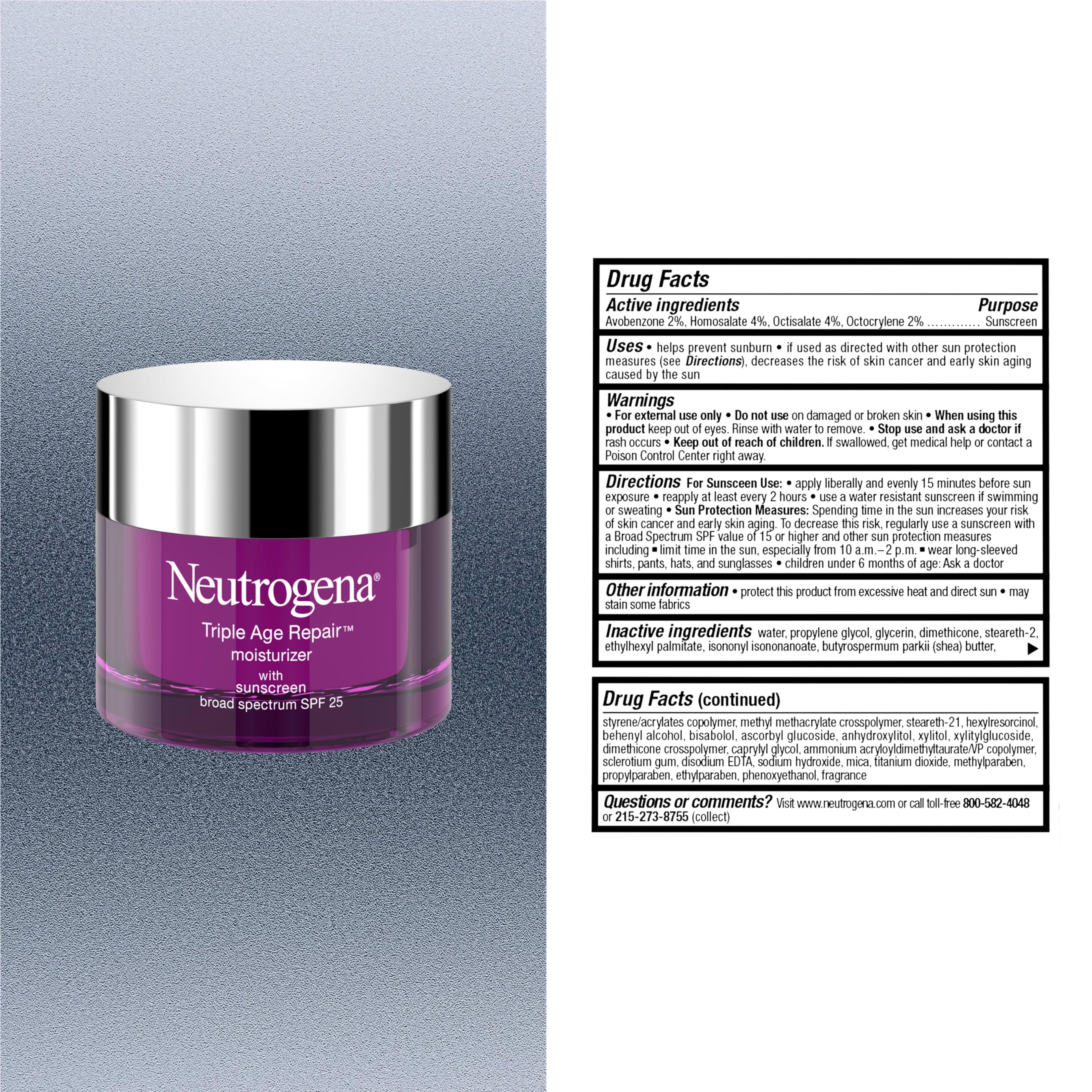 Neutrogena Triple Age Repair Moisturizer SPF25 1.7 oz - Anti-Aging Face Cream Helps Reduce Wrinkles 7