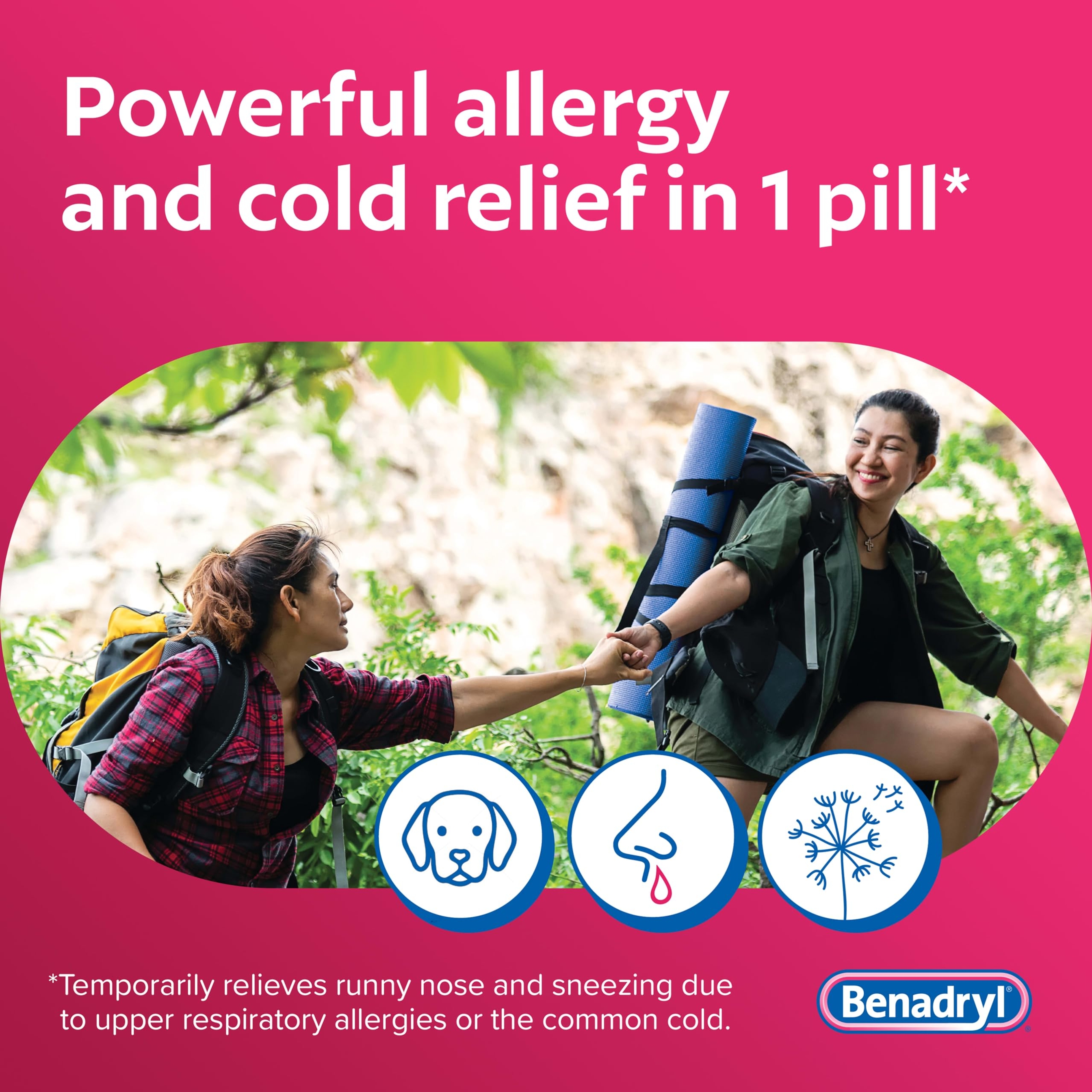 Benadryl Ultratabs Antihistamine Allergy Relief Tablets 100 Count - Diphenhydramine HCl 25mg 2