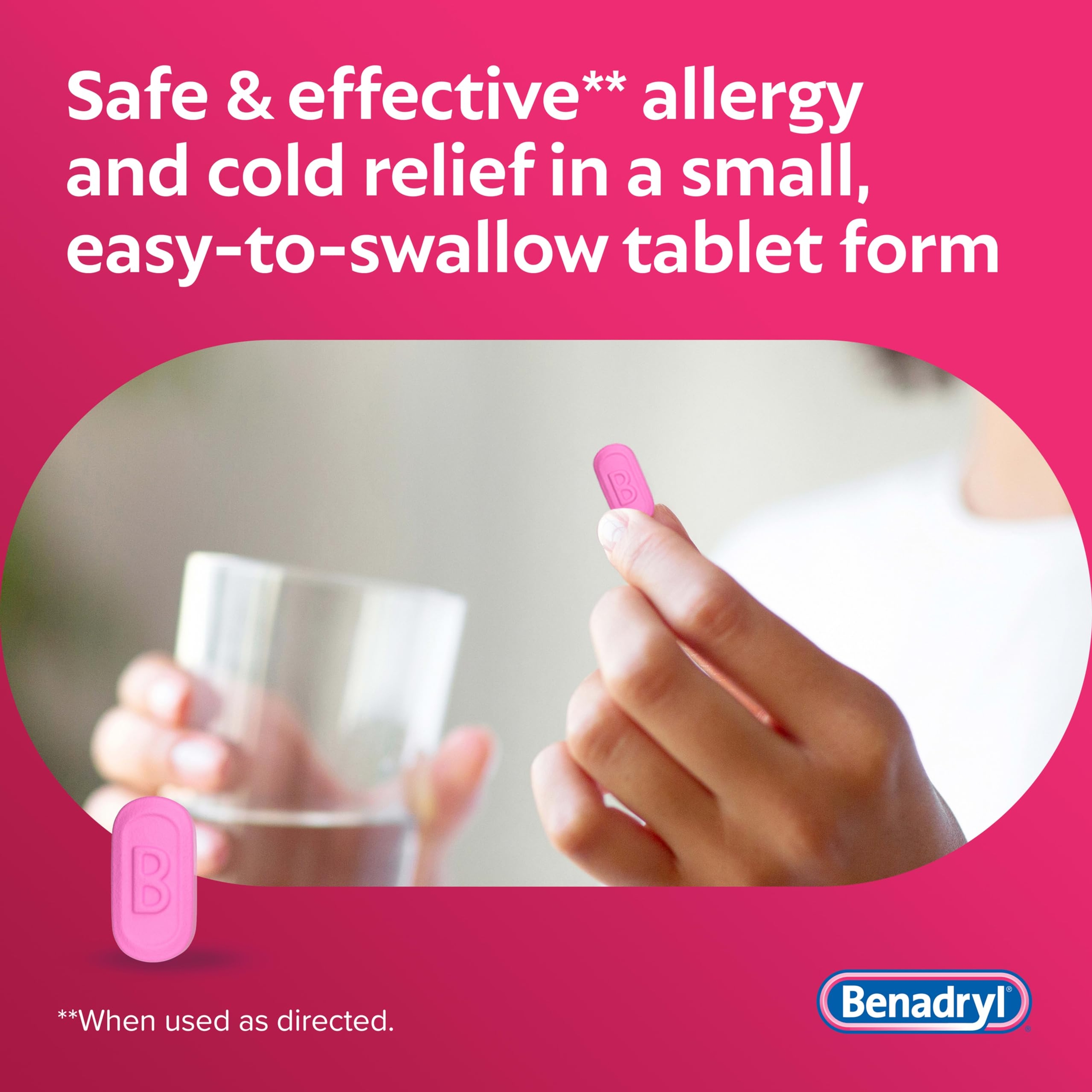 Benadryl Ultratabs Antihistamine Allergy Relief Tablets 100 Count - Diphenhydramine HCl 25mg 3