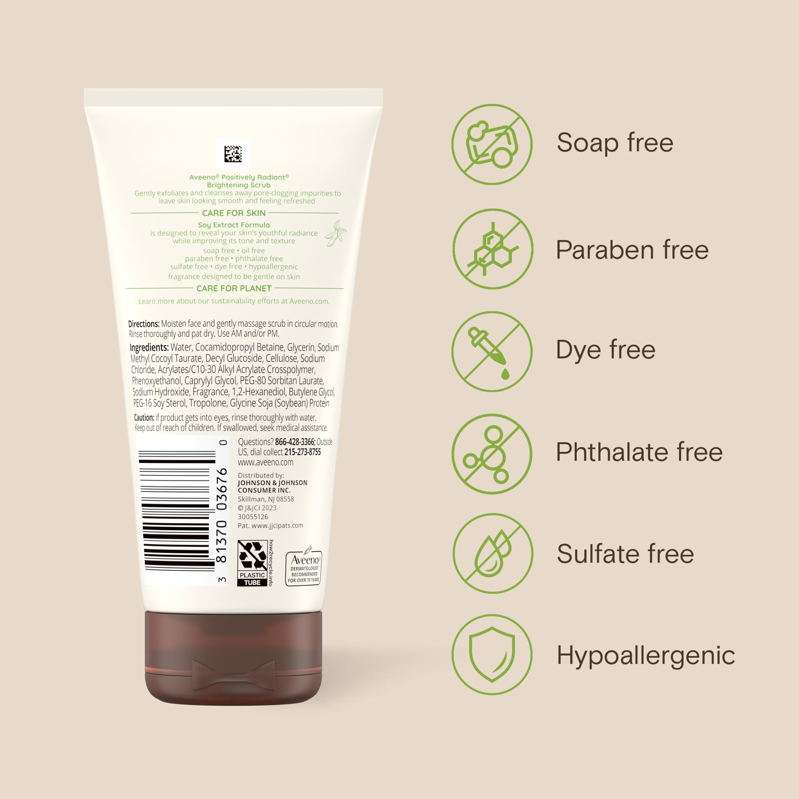 Aveeno Positively Radiant Brightening Scrub 5 oz - Gentle with Moisture-Rich Soy Extract Helps Improve Skin Tone & Texture 8