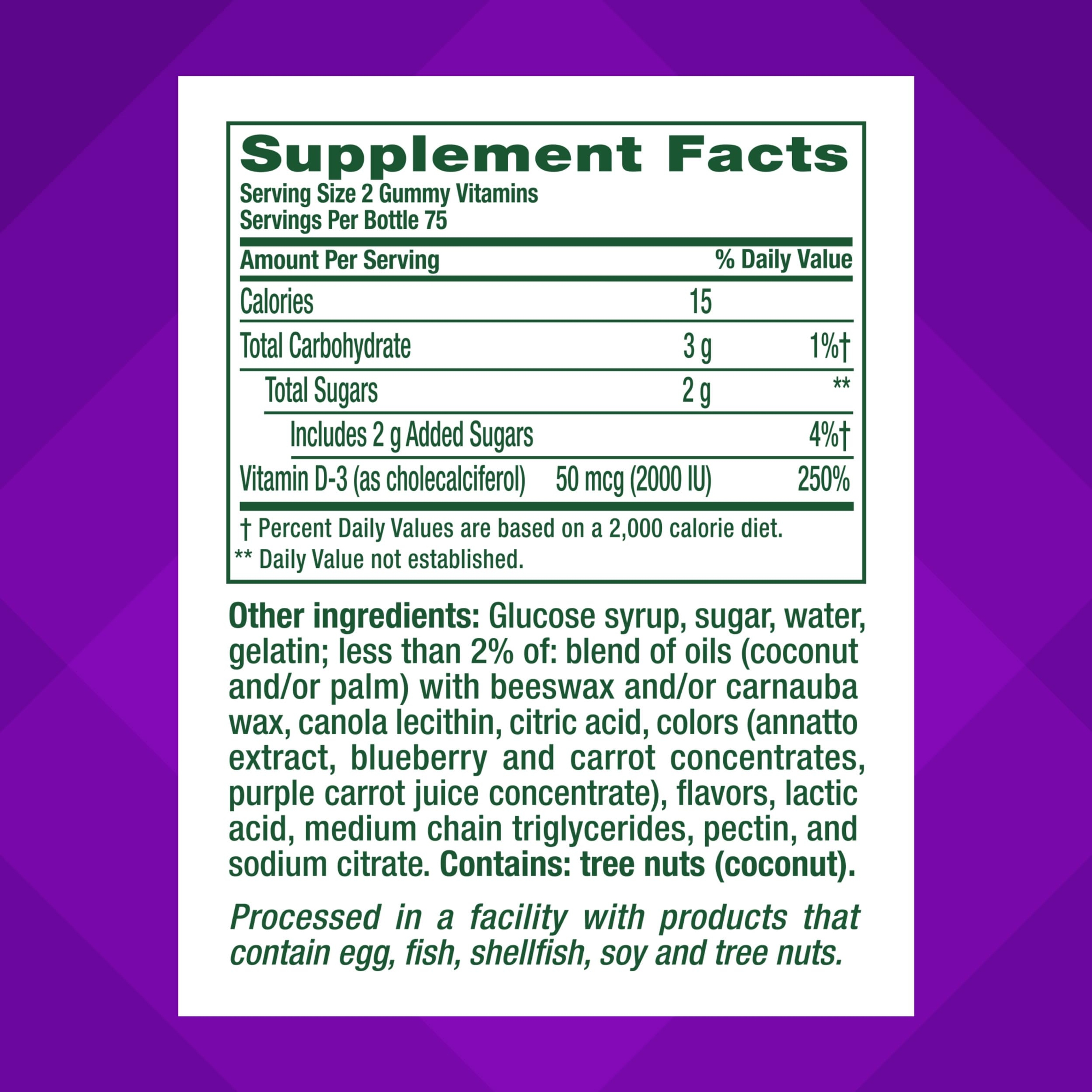 Vitafusion Vitamin D3 150 Gummies - Bone and Immune Support, Berry & Peach Flavor 5