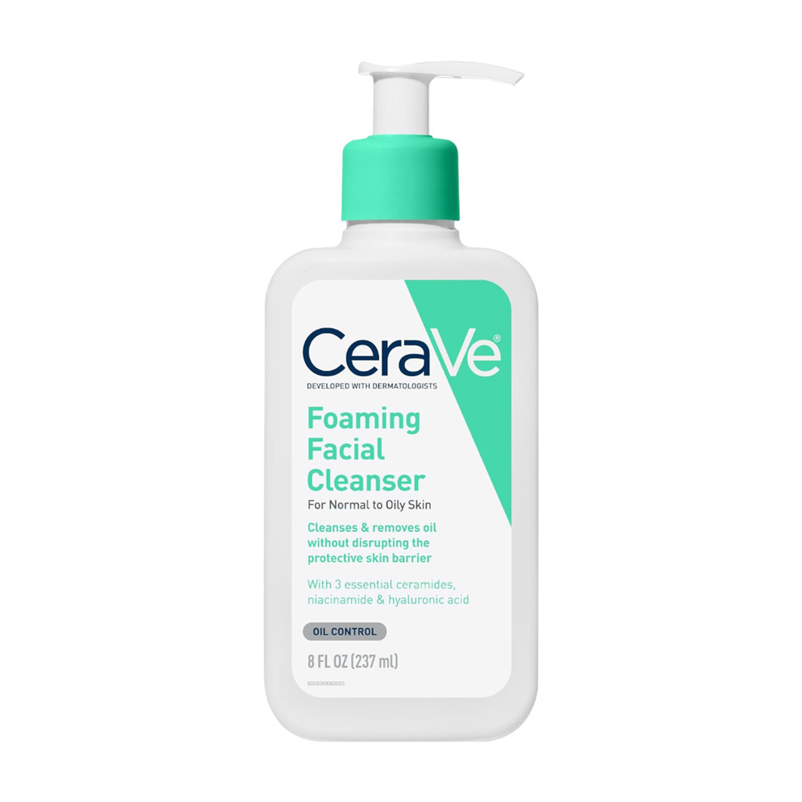 CeraVe Foaming Facial Cleanser, Daily Face Wash for Oily Skin, Hyaluronic Acid + Ceramides + Niacinamide, Fragrance Free, Non-Drying Oil Control Face Wash, 8 Fluid Ounces 1