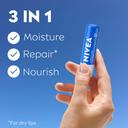Nivea Moisture Lip Care 0.17 oz (Pack of 2) - Hydrating Lip Balms with Shea Butter, Repair Dry Lips 2