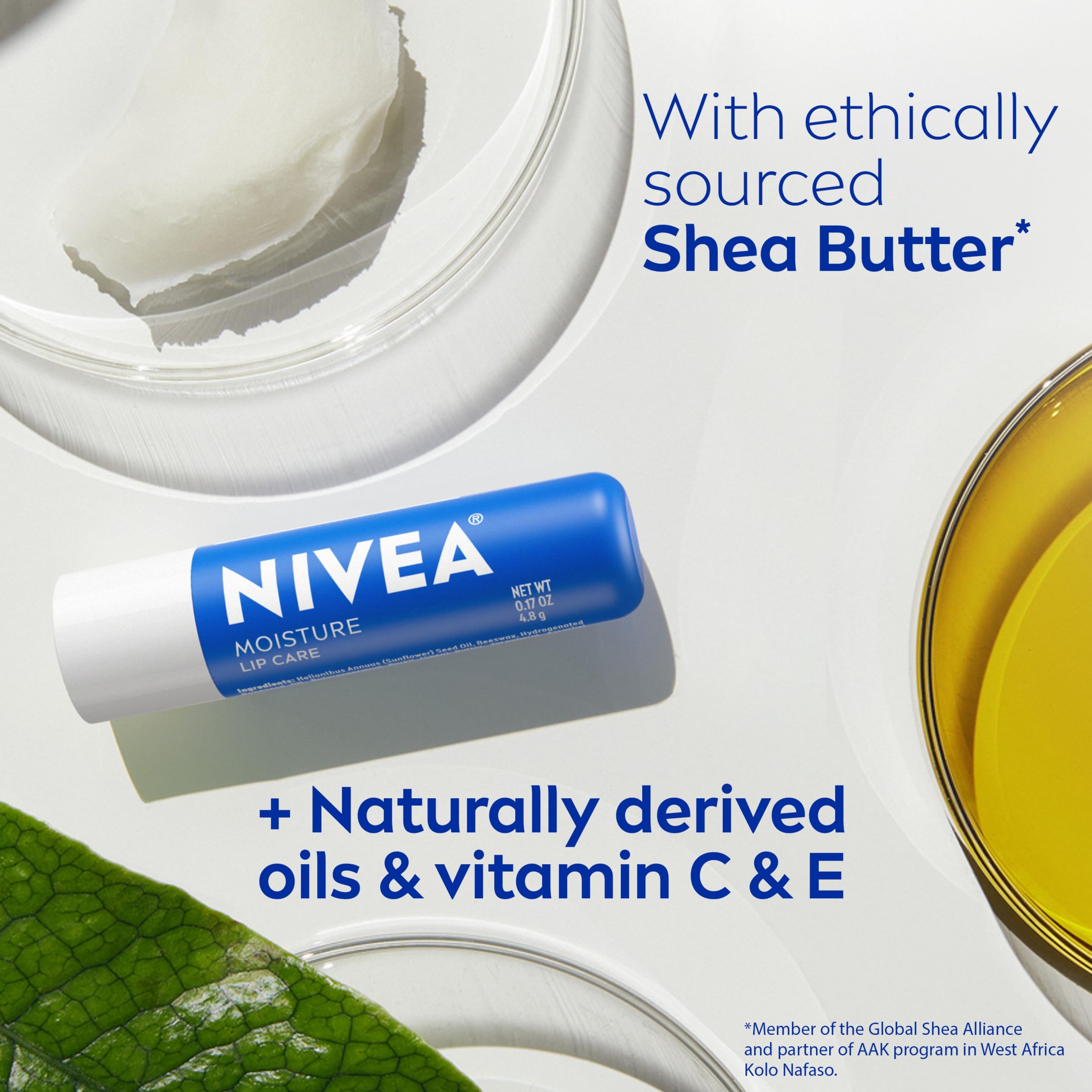 Nivea Moisture Lip Care 0.17 oz (Pack of 2) - Hydrating Lip Balms with Shea Butter, Repair Dry Lips 4