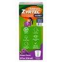 Children's Zyrtec Liquid, Kid's Antihistamine Syrup, Dye-, Sugar-, and Alcohol-Free, Pleasant Grape Flavor, Contains Cetirizine HCl Suitable for Ages 2 Years and Up, 8 fl oz Bottle 1