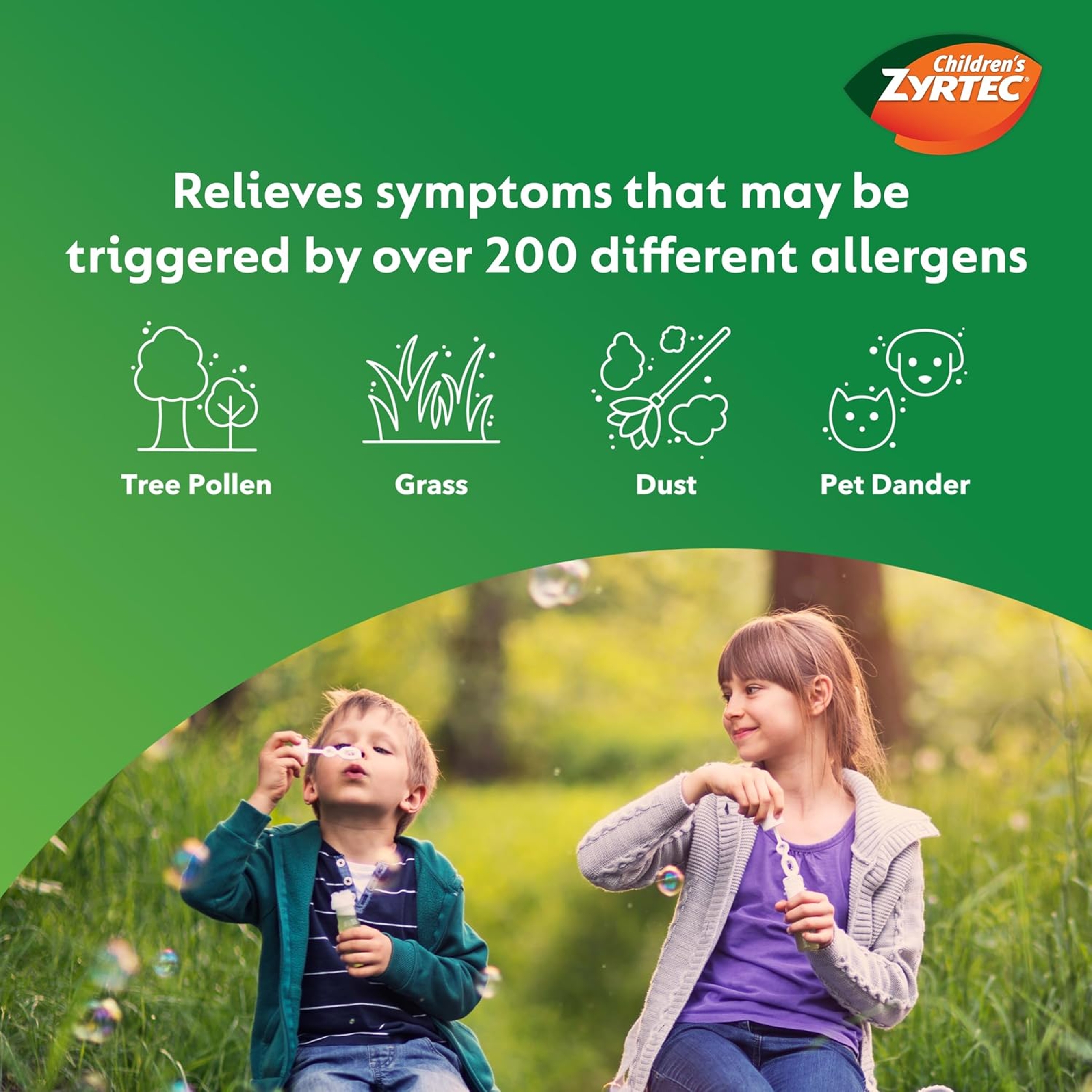 Children's Zyrtec Liquid, Kid's Antihistamine Syrup, Dye-, Sugar-, and Alcohol-Free, Pleasant Grape Flavor, Contains Cetirizine HCl Suitable for Ages 2 Years and Up, 8 fl oz Bottle 3