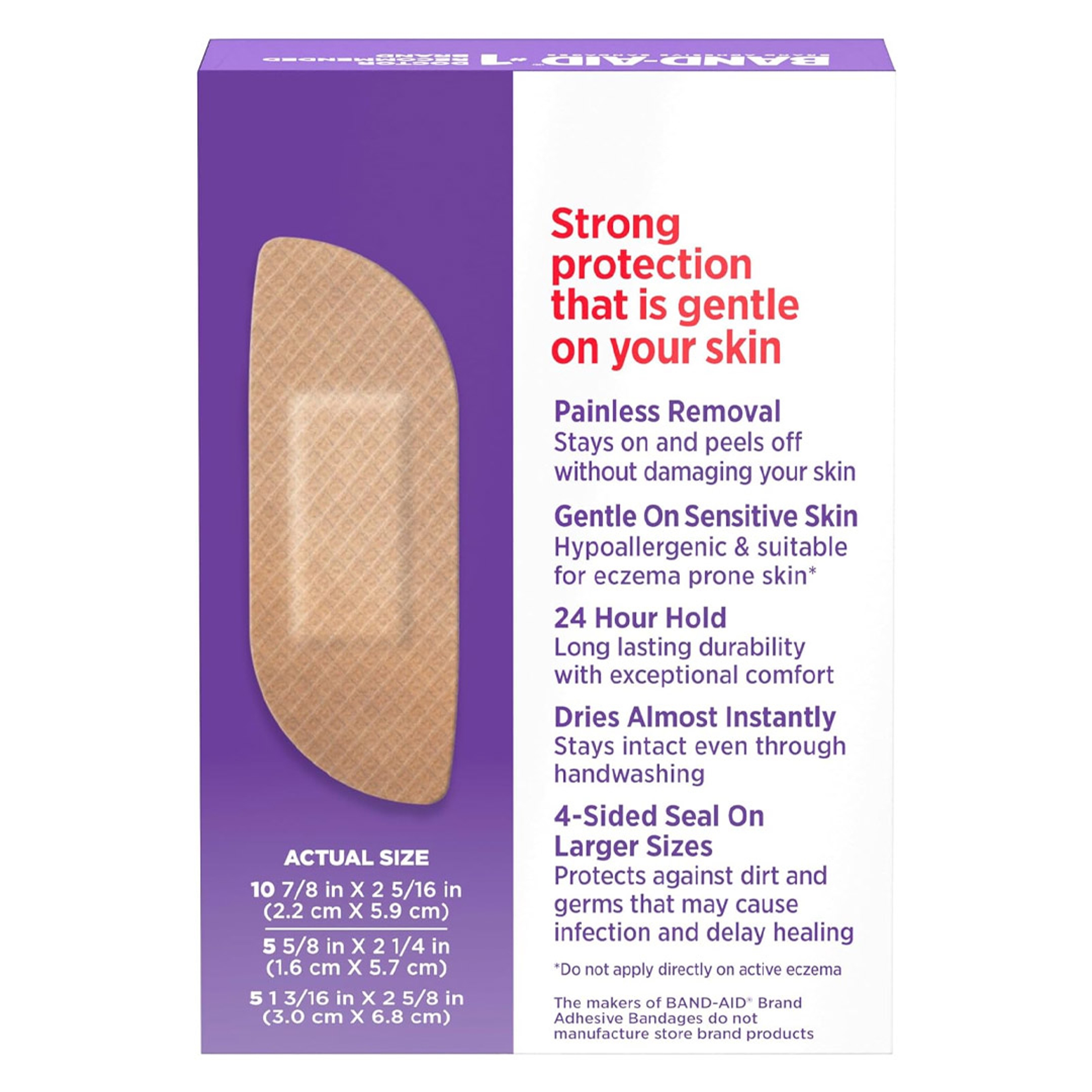 Band-Aid Brand Adhesive Bandages for Sensitive Skin, Assorted Sizes, 20 Count - Hypoallergenic with Painless Removal 8