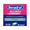 Benadryl Liqui-Gels Allergy Medicine 24 Count - Dye-Free Liquid Gel Capsules with 25mg of Diphenhydramine HCl 1