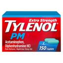 Tylenol PM Extra Strength Nighttime Pain Relief and Sleep Aid Caplets, Fast, Strong, Diphenhydramine HCl, Acetaminophen, Non‑Habit Forming, 150 Count Size 1