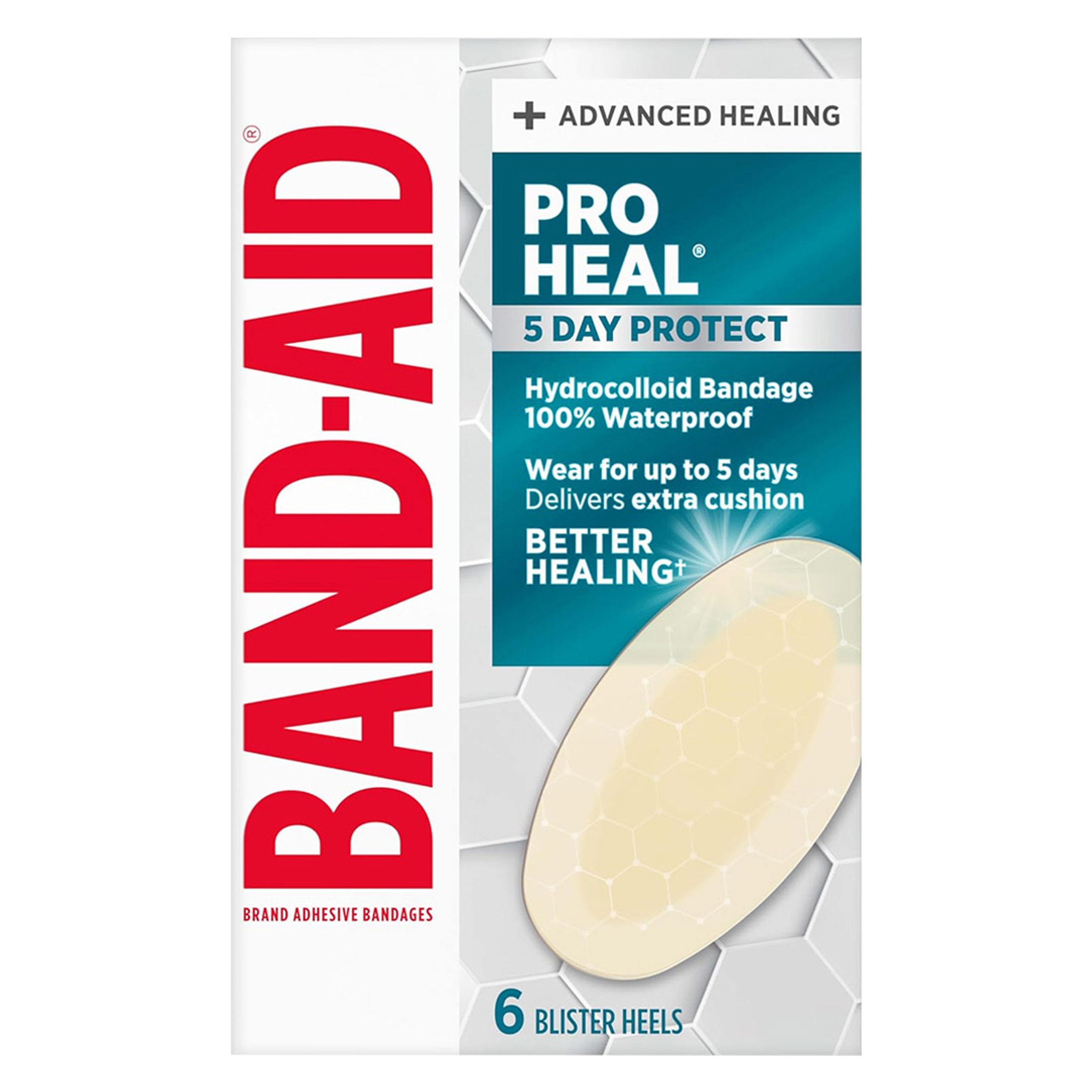 Band-Aid Pro Heal Adhesive Bandages 5 Day Protect, Blister, 6 Count - Waterproof, Extra Cushion for Blister Protection 1