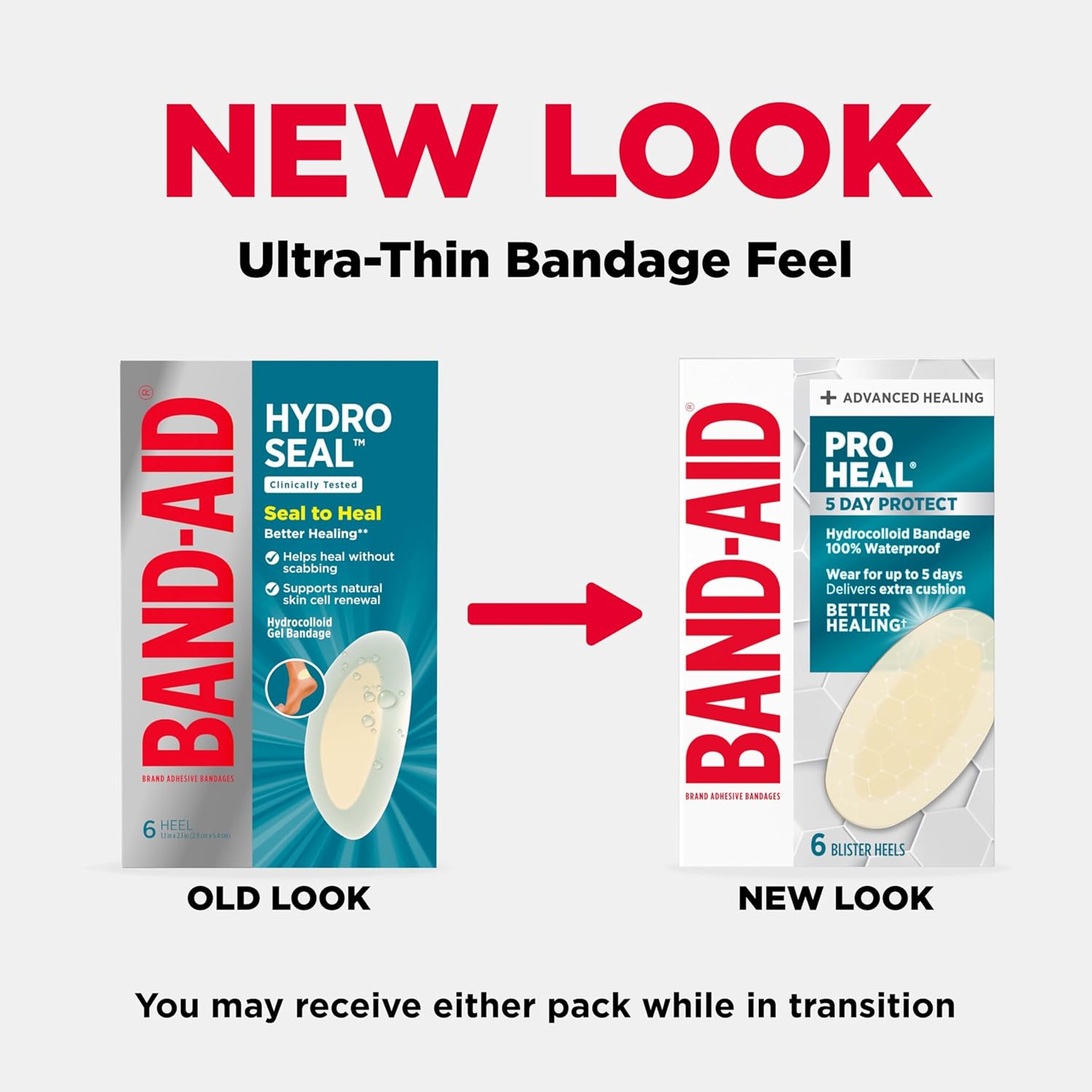 Band-Aid Pro Heal Adhesive Bandages 5 Day Protect, Blister, 6 Count - Waterproof, Extra Cushion for Blister Protection 2