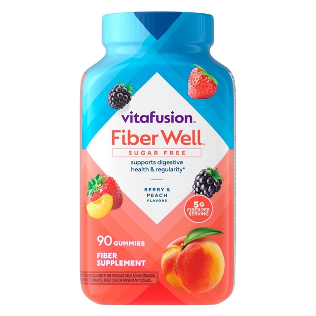Vitafusion Fiber Well Sugar Free Gummy Vitamin 90 Gummies - Sugar Free Adult Gummy, Berry & Peach Flavors — Out of stock