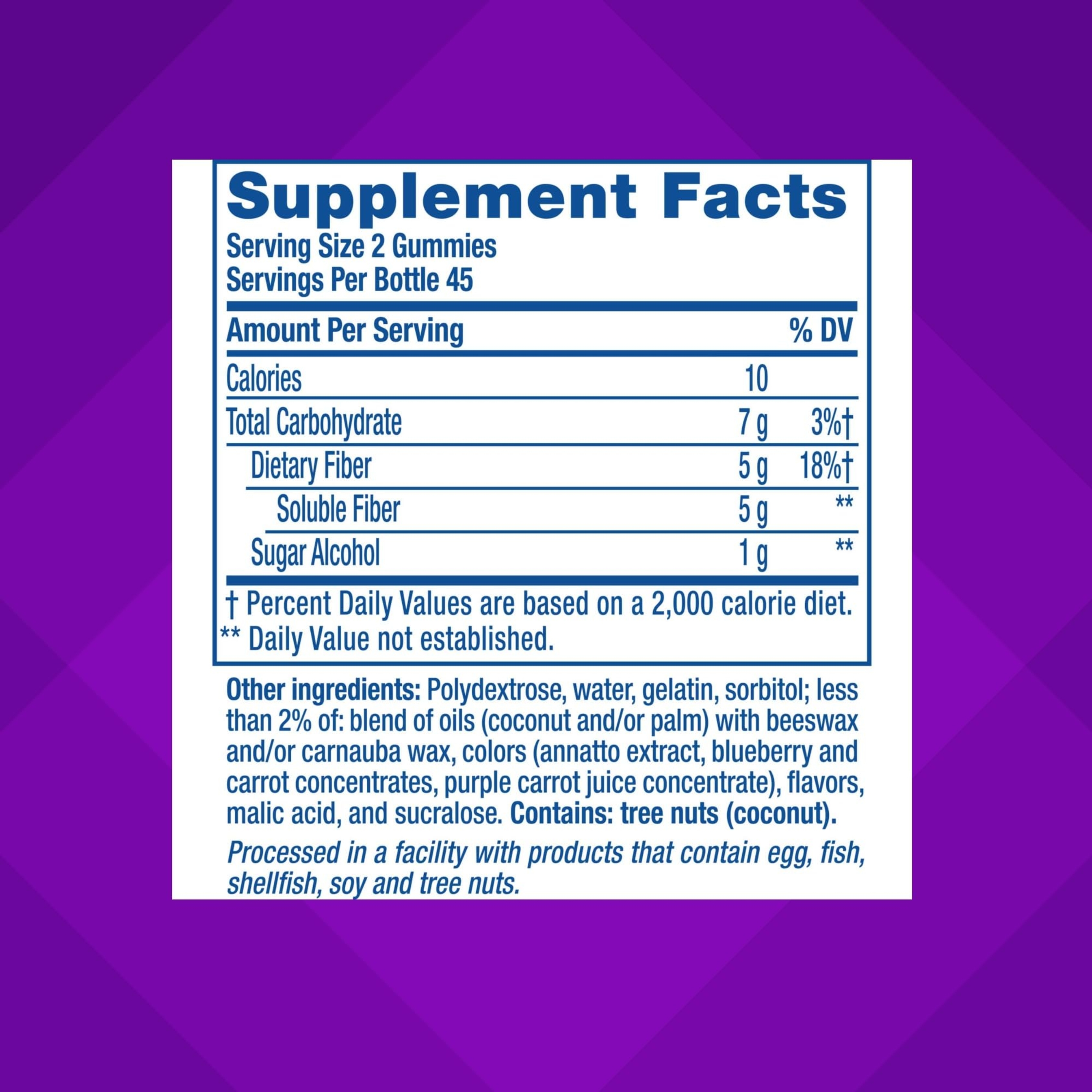 Vitafusion Fiber Well Sugar Free Gummy Vitamin 90 Gummies - Sugar Free Adult Gummy, Berry & Peach Flavors 5