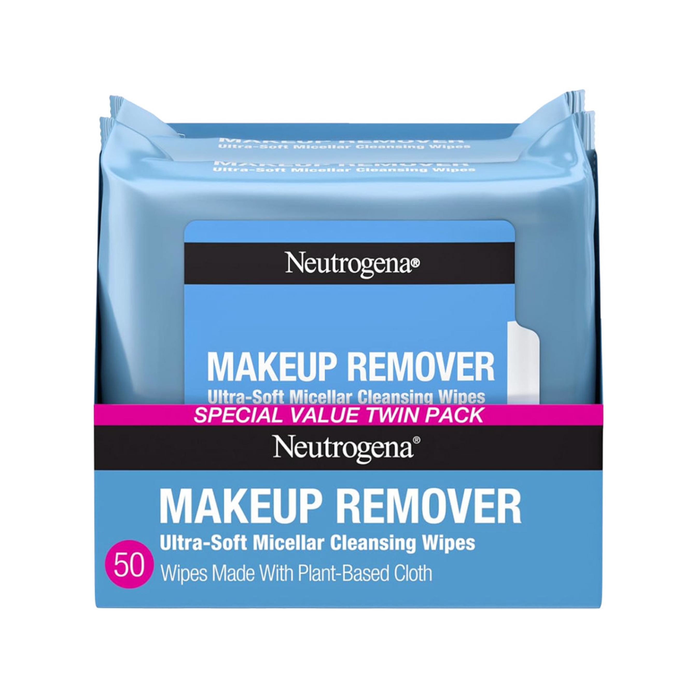 Neutrogena Makeup Remover Ultra-Soft Micellar Cleansing Wipes 25 Count (Pack of 2) - Gently Remove Dirt, Oil & Makeup 2