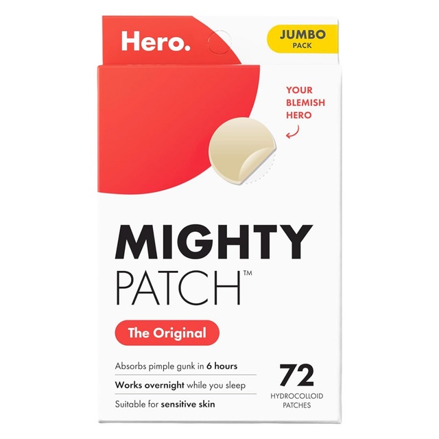 Mighty Patch Hero Cosmetics Original Patch 72 Count - Nighttime Hydrocolloid Acne Pimple Patches