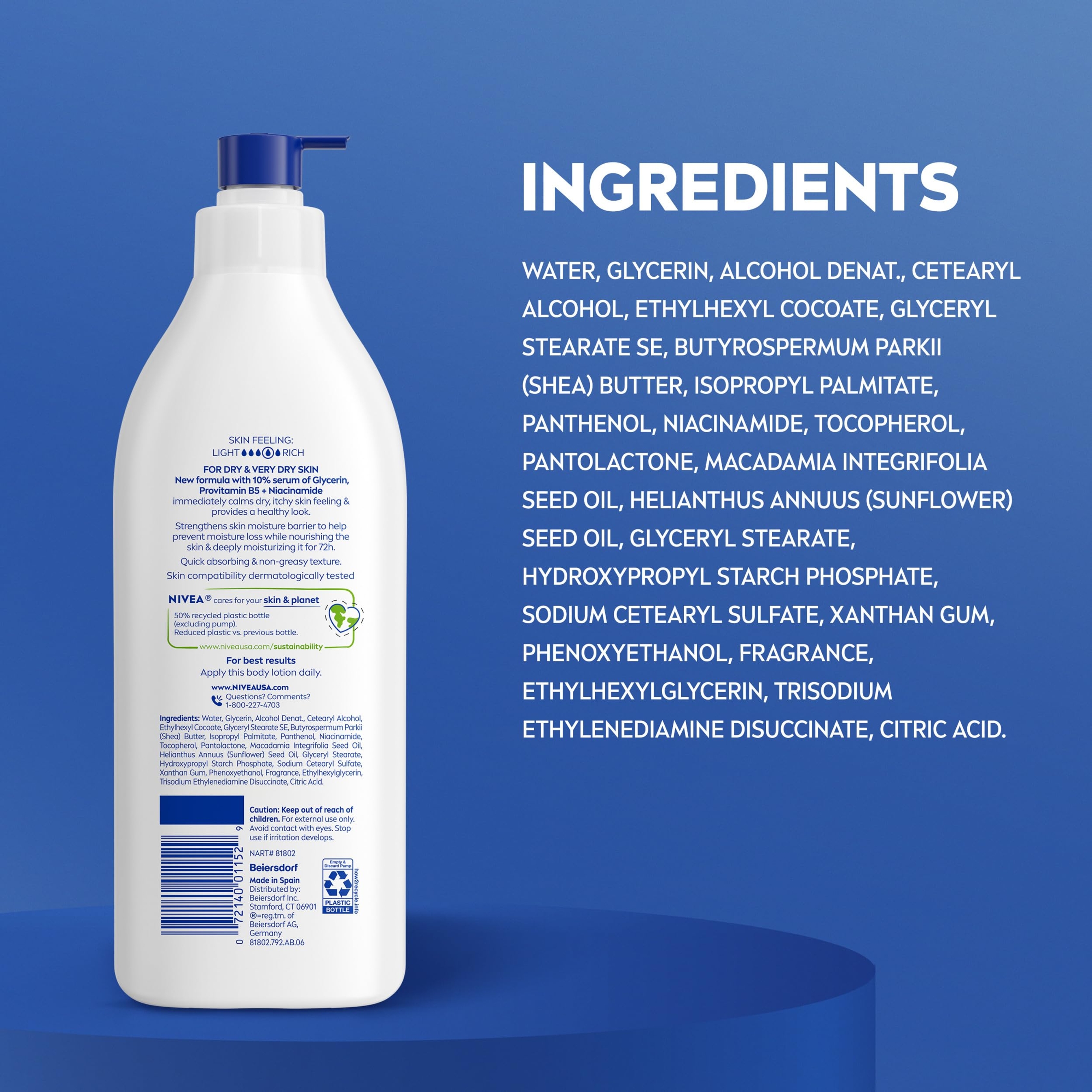 Nivea Intense Healing Body Lotion 16.9 fl.oz - 72HR Body Moisturizer for Dry & Very Dry Skin 10