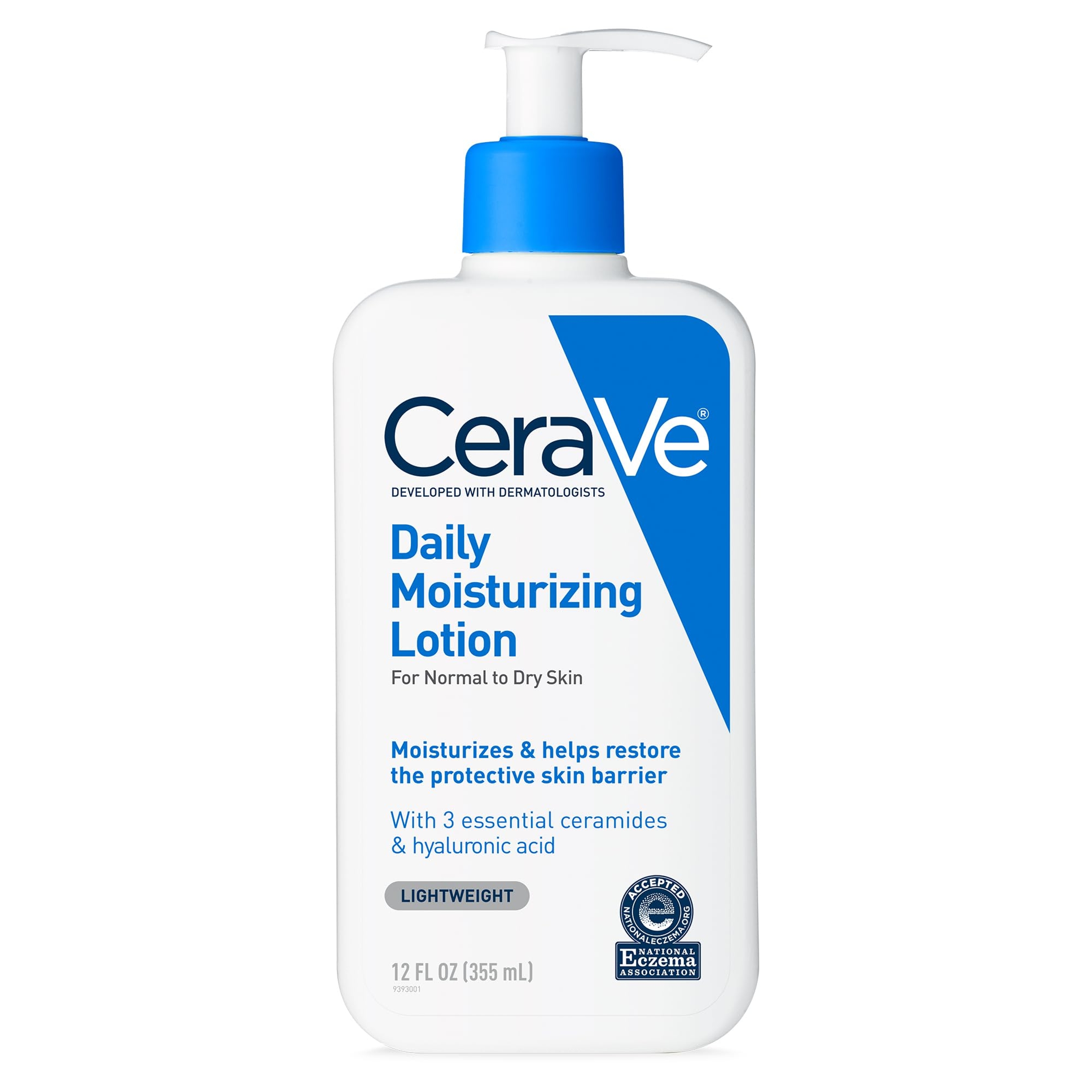 CeraVe Daily Moisturizing Lotion for Dry Skin, Body Lotion & Face Moisturizer with Hyaluronic Acid and Ceramides, Daily Moisturizer, Fragrance Free, Oil-Free, 12 Ounce 1