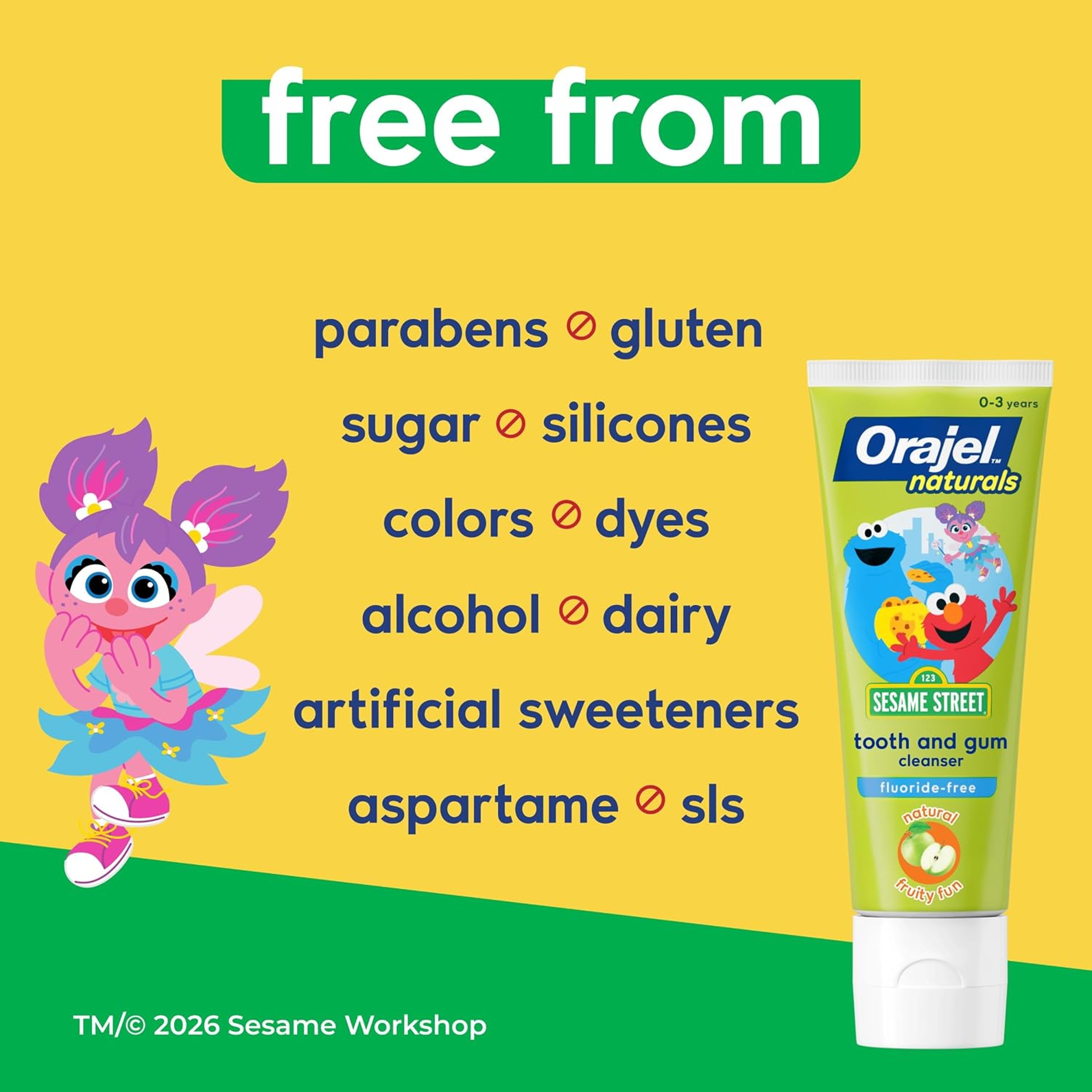Orajel Baby Elmo Tooth & Gum Cleanser, 1 Finger brush + 1 Toothpaste 1 oz - Fluoride-Free, for Babies Age 0+ 6