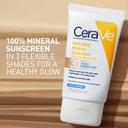 CeraVe Hydrating Mineral Sunscreen SPF30 Sheer Tint, Medium, 1.7 fl.oz - Lightweight, Non-Greasy Finish 3