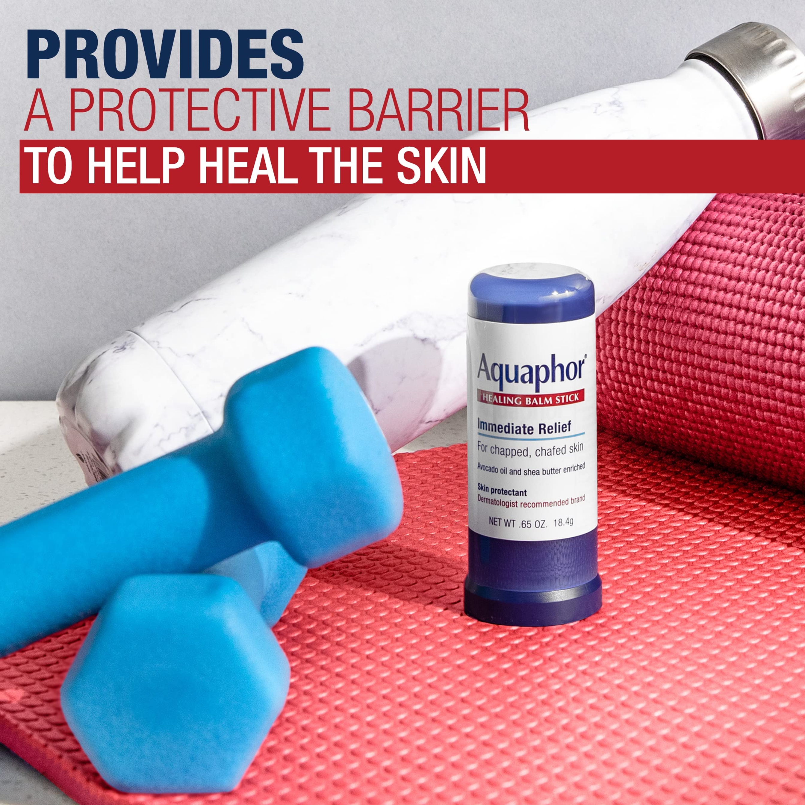Aquaphor Healing Balm Stick, Skin Protectant with Avocado Oil and Shea Butter, 0.65 Oz Stick 32