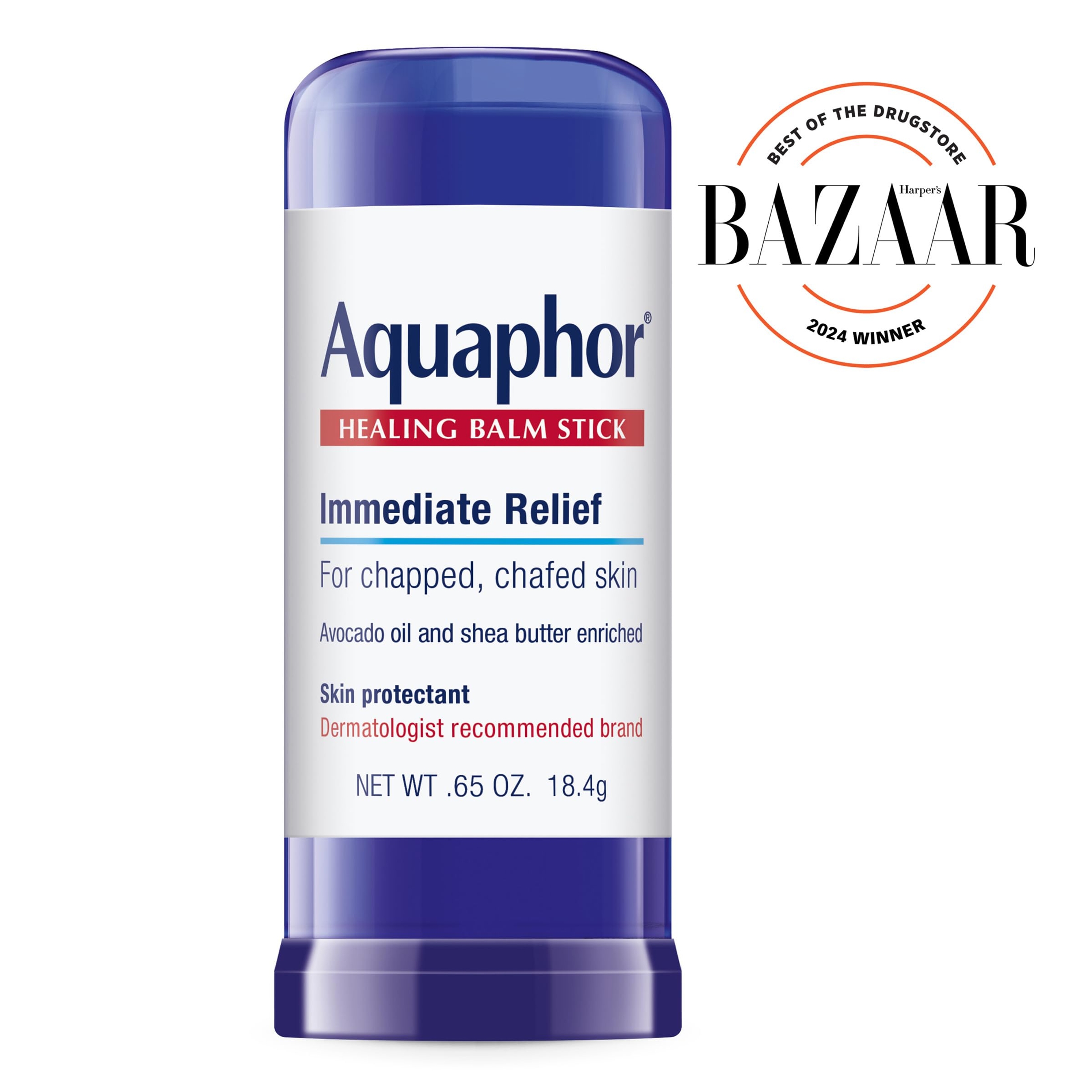 Aquaphor Healing Balm Stick, Skin Protectant with Avocado Oil and Shea Butter, 0.65 Oz Stick 40