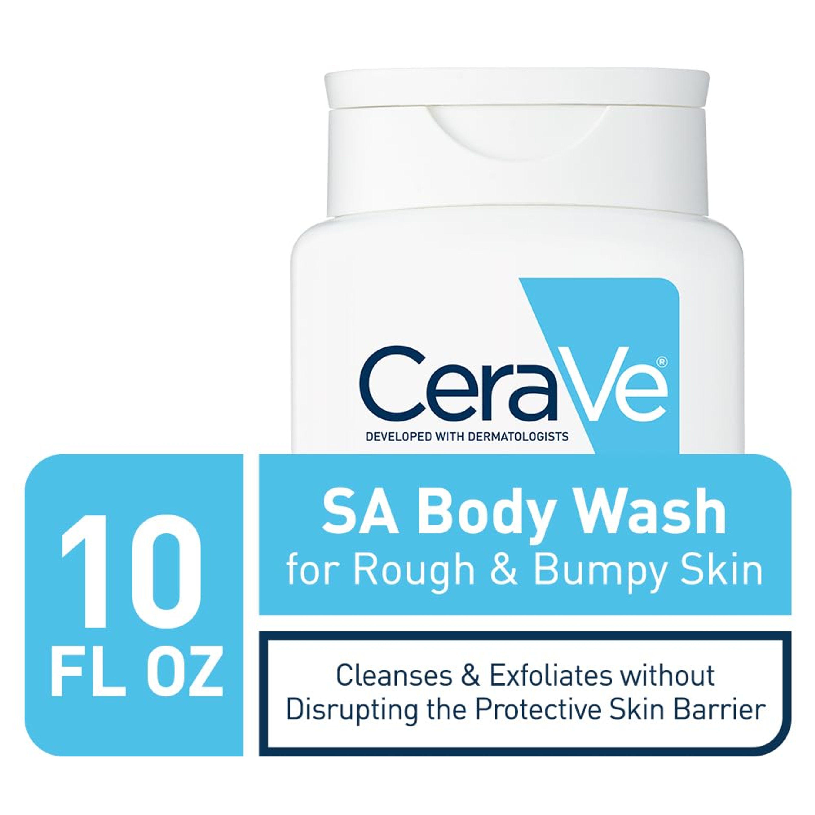 CeraVe SA Body Wash for Rough & Bumpy Skin 10 fl.oz - Cleanses & Exfoliates Without Disrupting The Protective Skin Barrier 2
