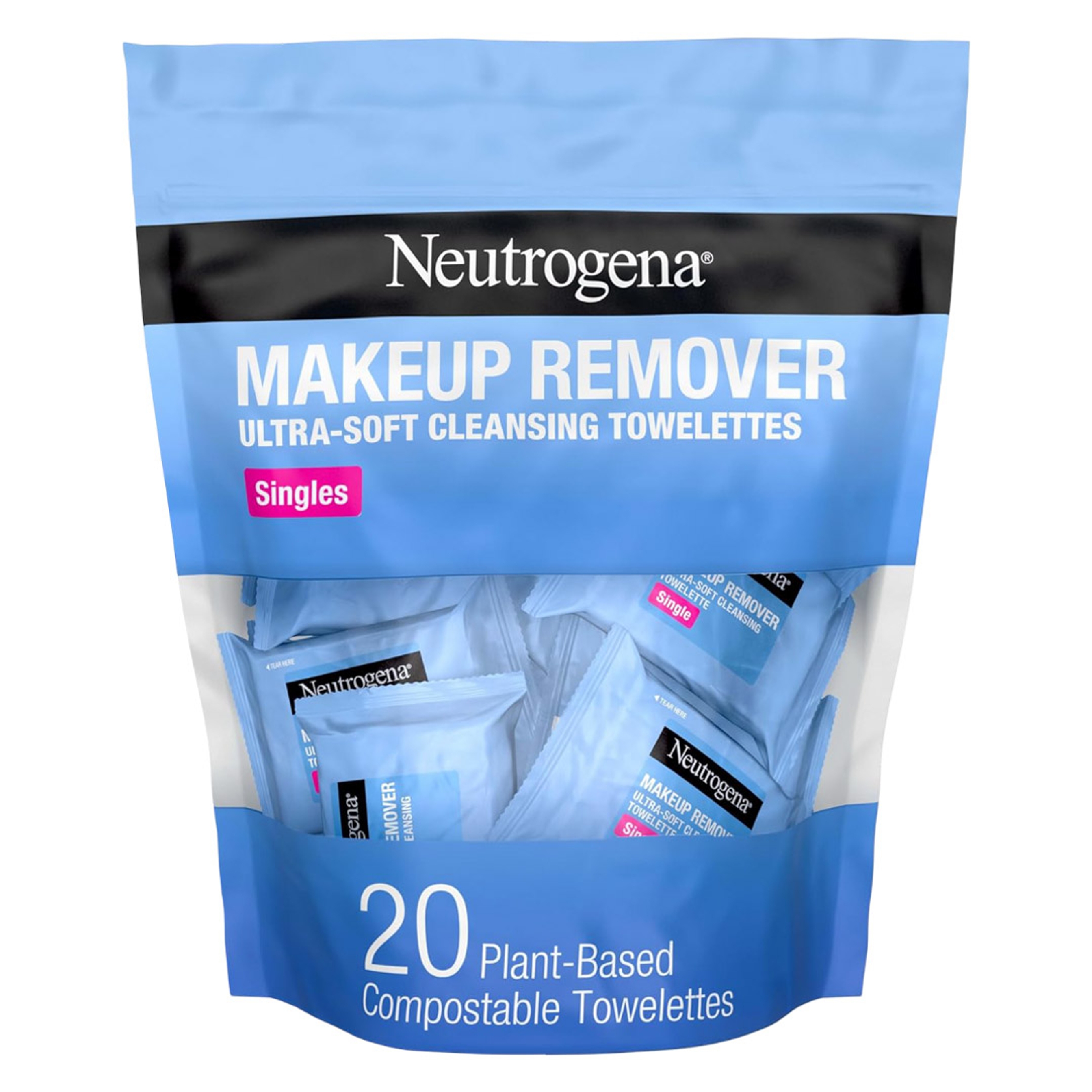 Neutrogena Makeup Remover Cleansing Towelette Singles 20 Count - Gently Remove Dirt, Oil & Makeup 2