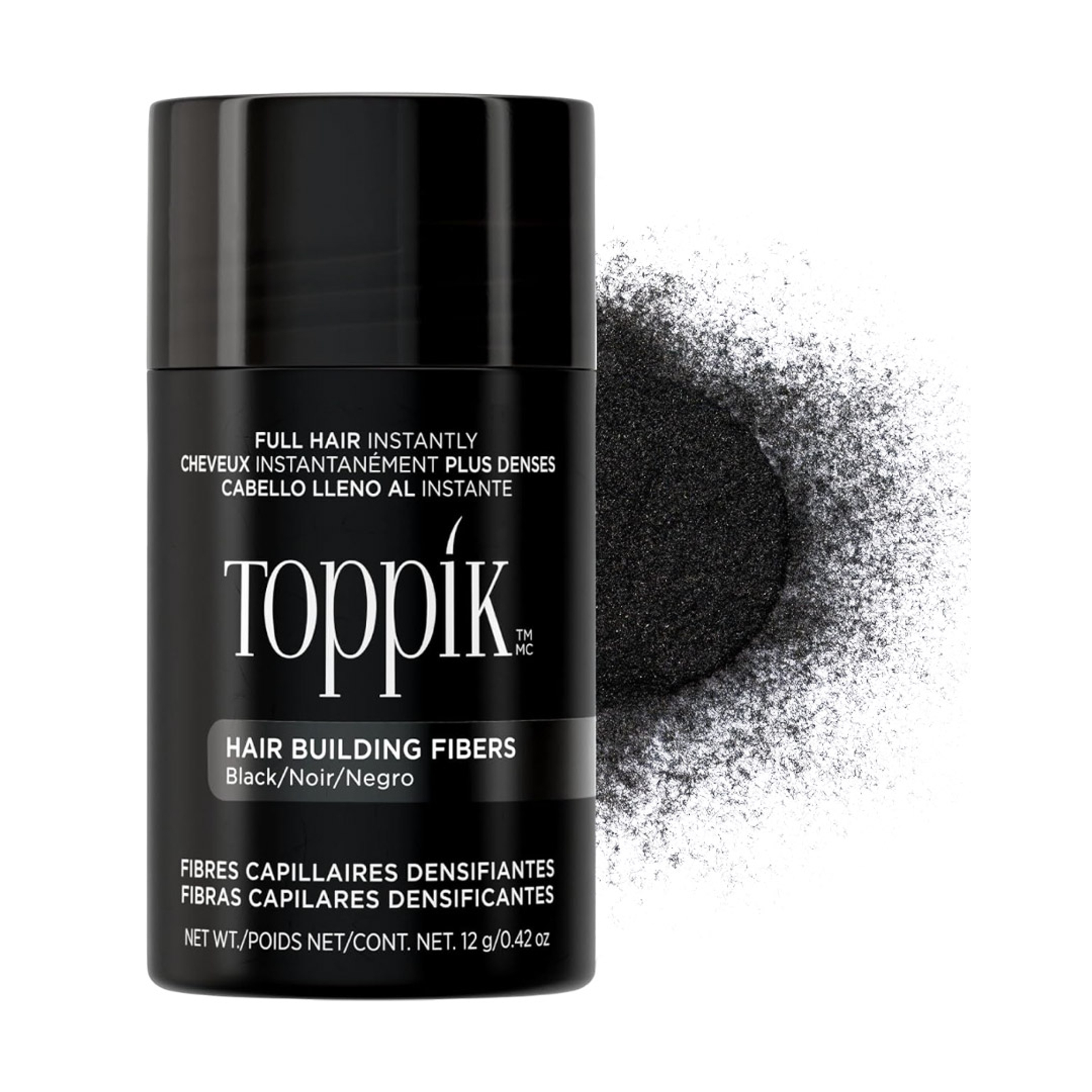 Toppik Hair Building Fibers, Black, 0.42 oz - Instantly Fills In Thinning Areas, Conceals Hair Loss 1