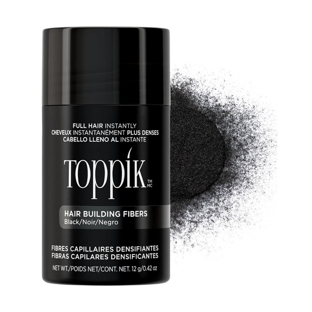 Toppik Hair Building Fibers, Black, 0.42 oz - Instantly Fills In Thinning Areas, Conceals Hair Loss