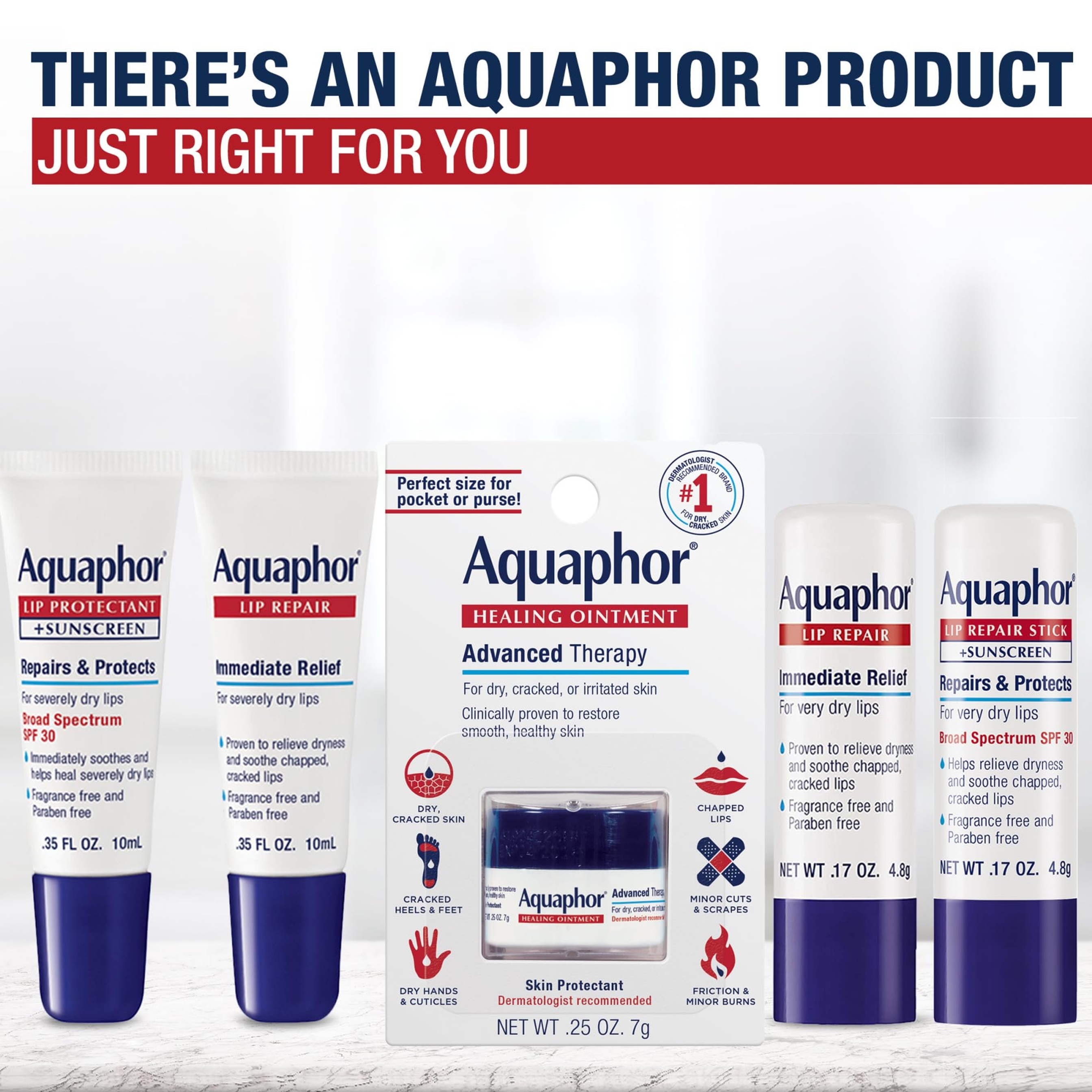 Aquaphor Lip Repair Ointment 0.35 fl.oz (Pack of 2) - Long-Lasting Moisture to Soothe Dry Chapped Lips 6