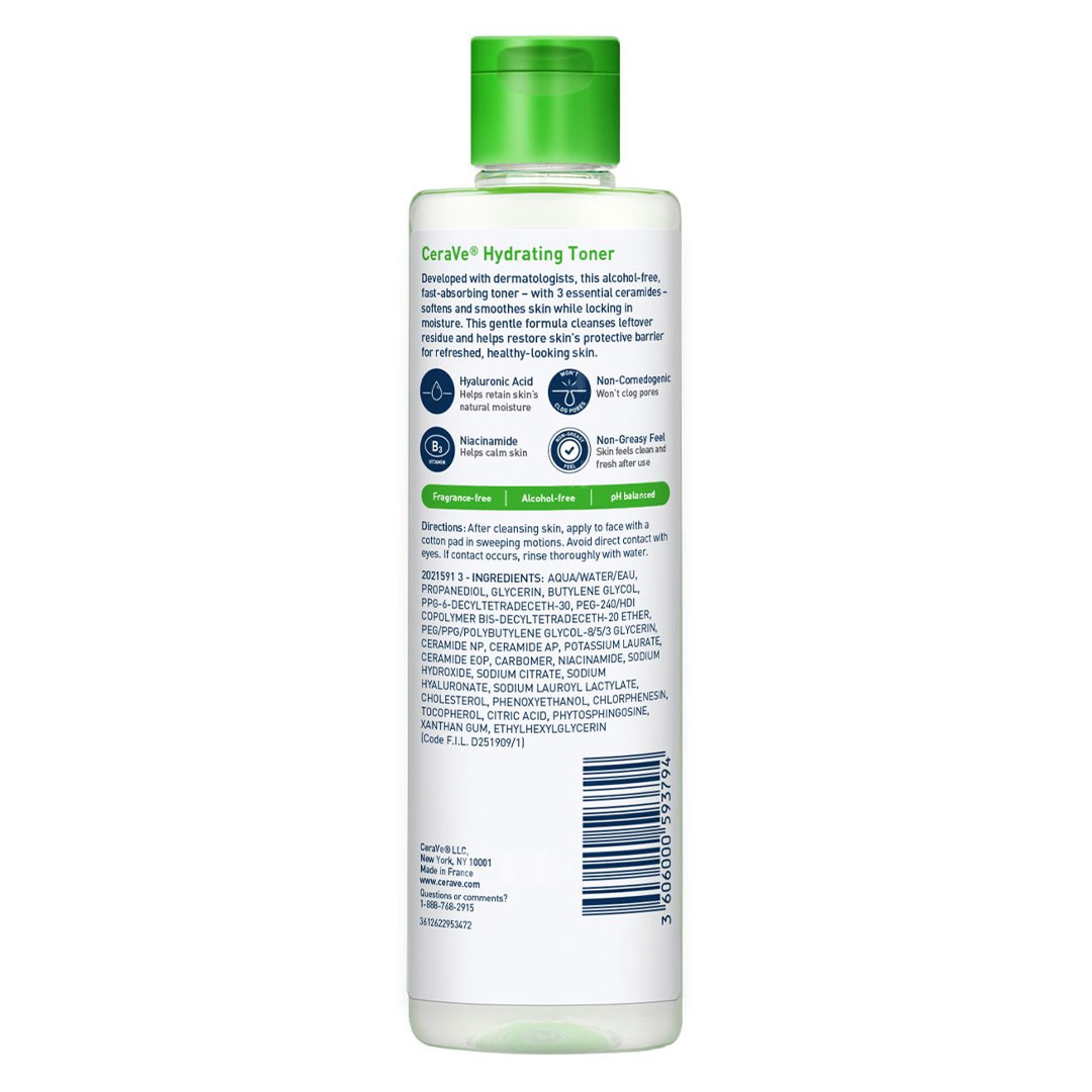 CeraVe Hydrating Toner for Face Non-Alcoholic with Hyaluronic Acid, Niacinamide, and Ceramides for Sensitive Dry Skin, Fragrance-Free Non Comedogenic, Full Size, 6.8 Fl Oz 7