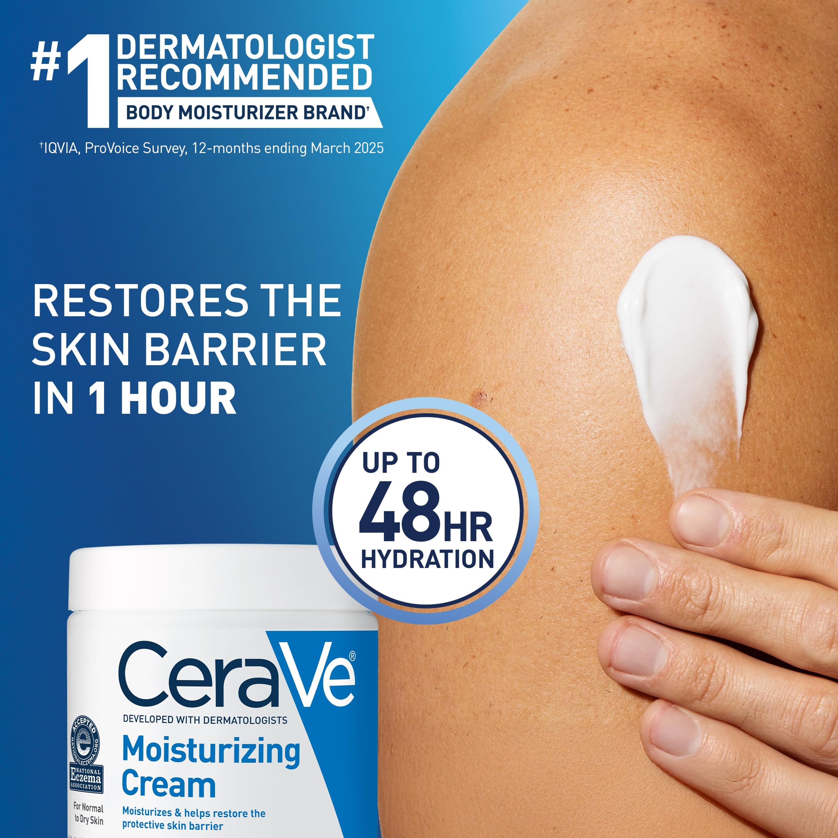 CeraVe Moisturizing Cream 16 oz - Body & Face Moisturizer for Normal to Dry Skin with Ceramides 3