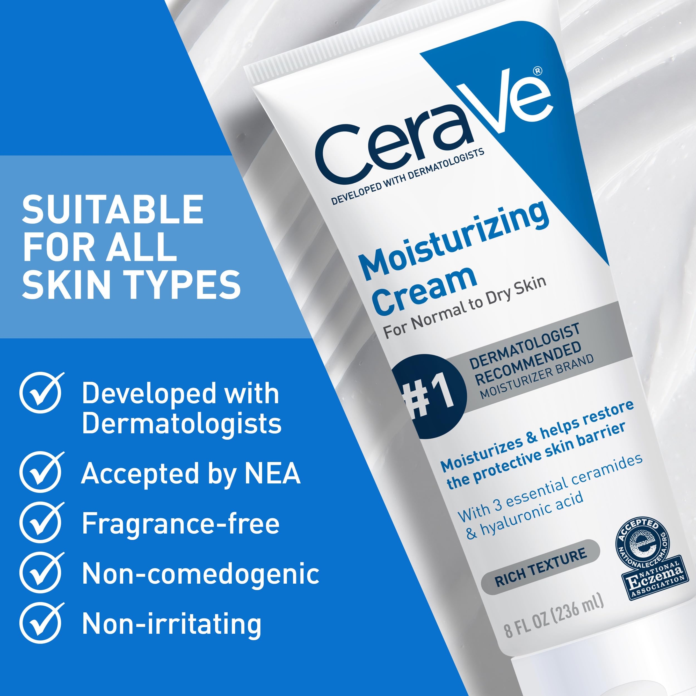 CeraVe Moisturizing Cream 16 oz - Body & Face Moisturizer for Normal to Dry Skin with Ceramides 6