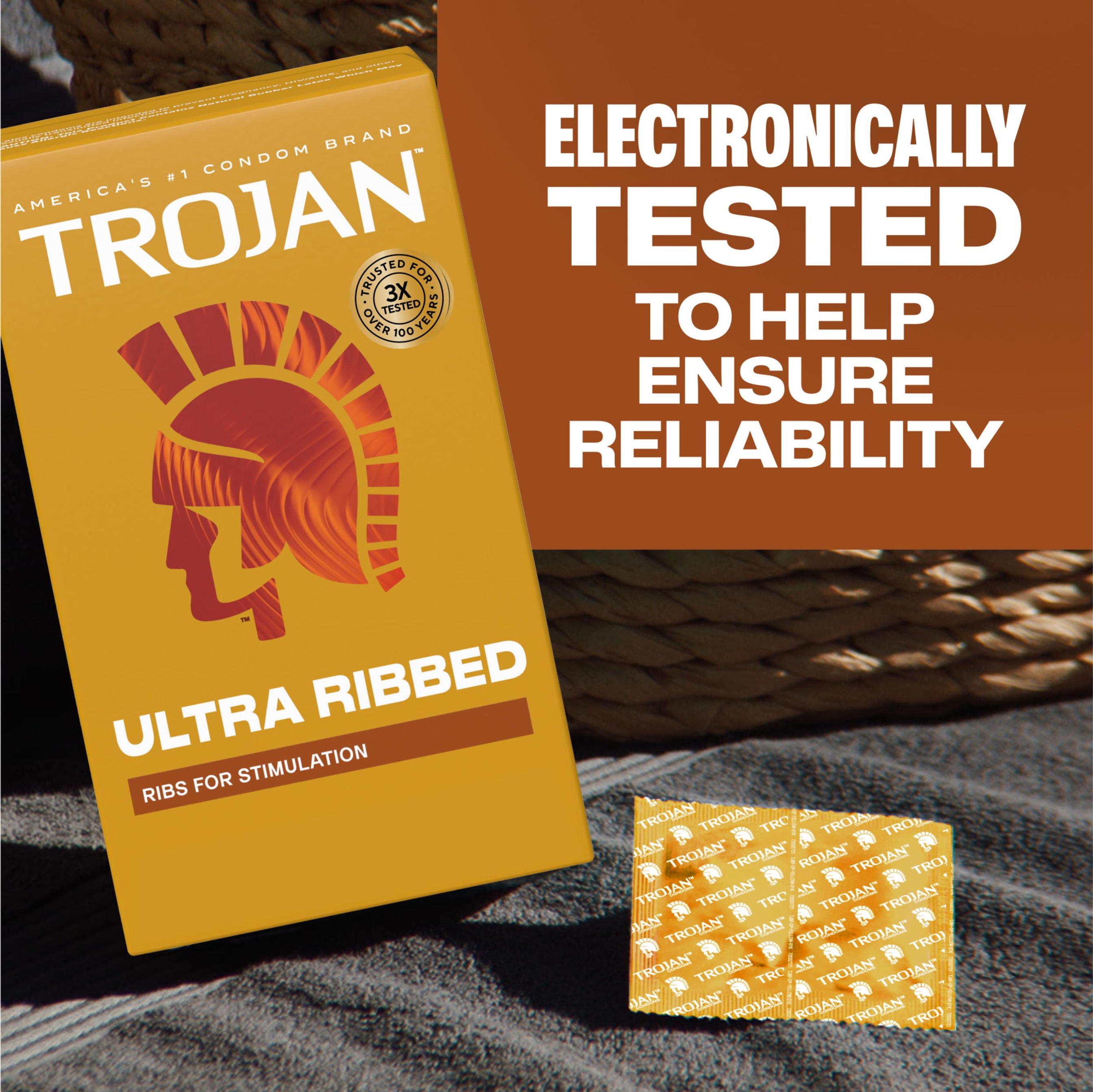 Trojan Ultra Ribbed Condoms 36 Count - Thin Ribbed Condoms for Stimulation 7