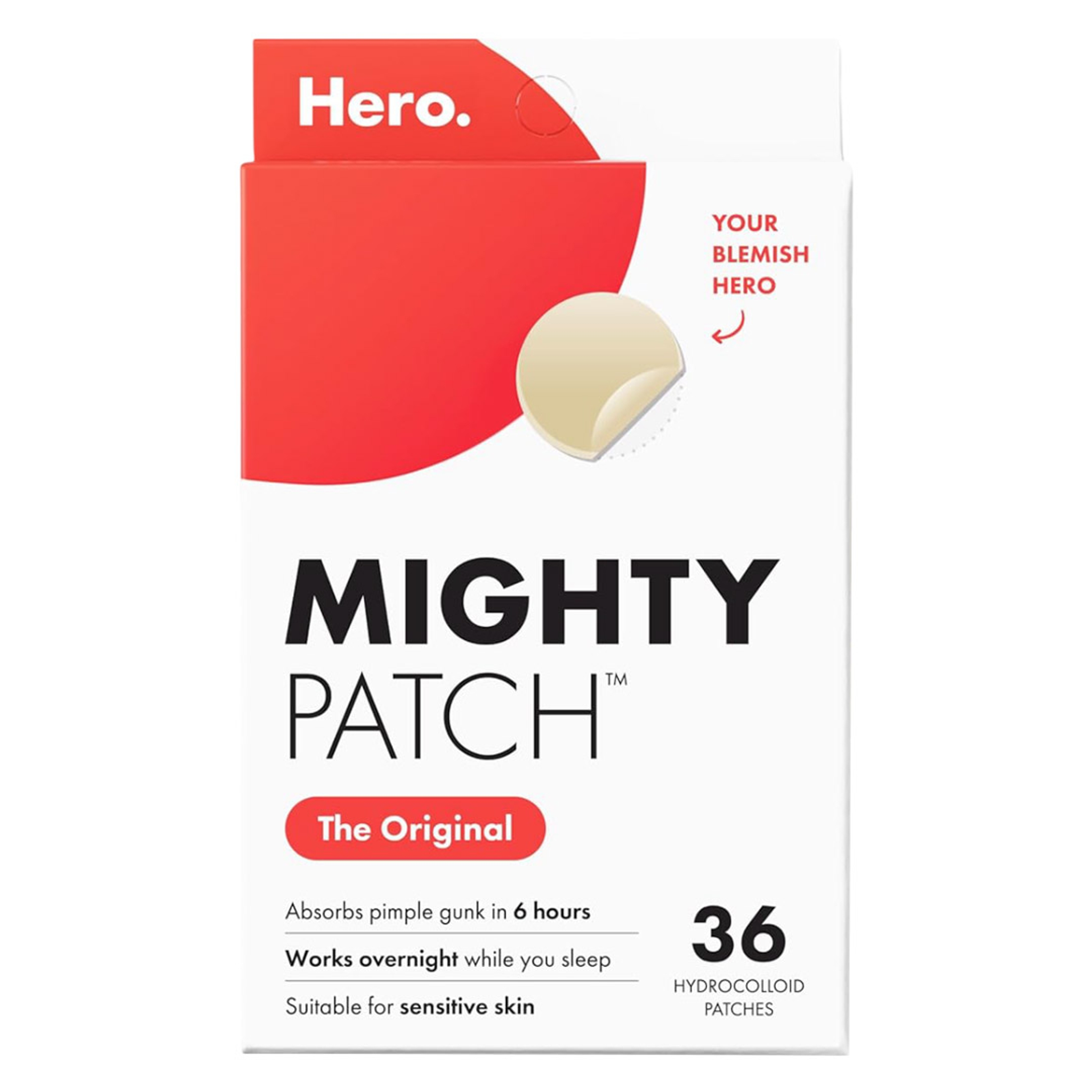 Mighty Patch Hero Cosmetics Original Patch 36 Count - Nighttime Hydrocolloid Acne Pimple Patches 2