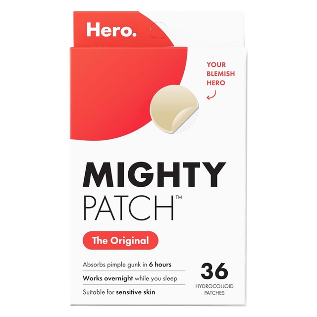 Mighty Patch Hero Cosmetics Original Patch 36 Count - Nighttime Hydrocolloid Acne Pimple Patches