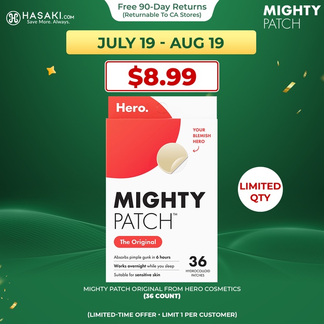 Mighty Patch Hero Cosmetics Original Patch 36 Count - Nighttime Hydrocolloid Acne Pimple Patches