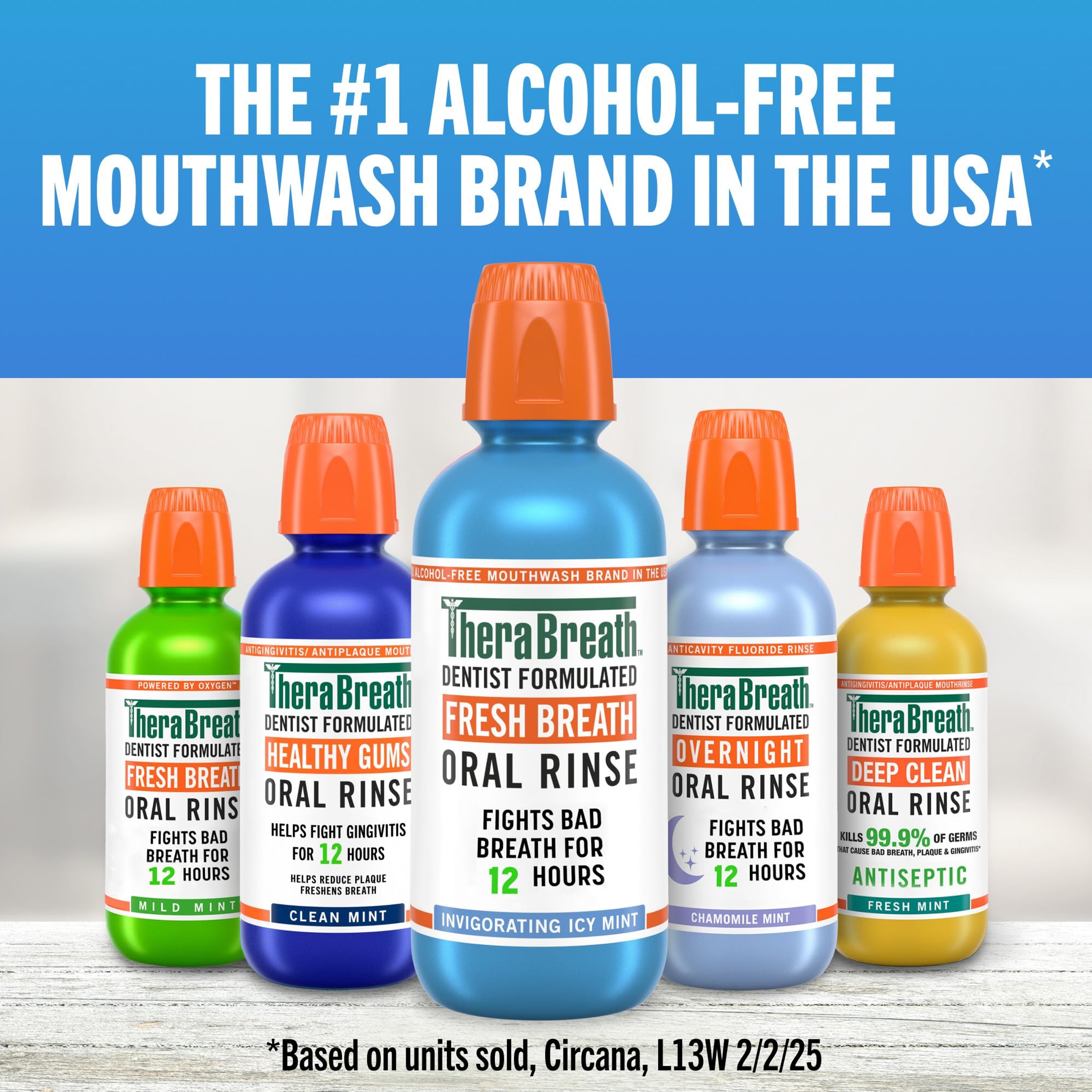 TheraBreath Fresh Breath Oral Rinse, Invigorating Icy Mint, 16 fl.oz - Alcohol-Free Breath Freshener Mouthwash 8