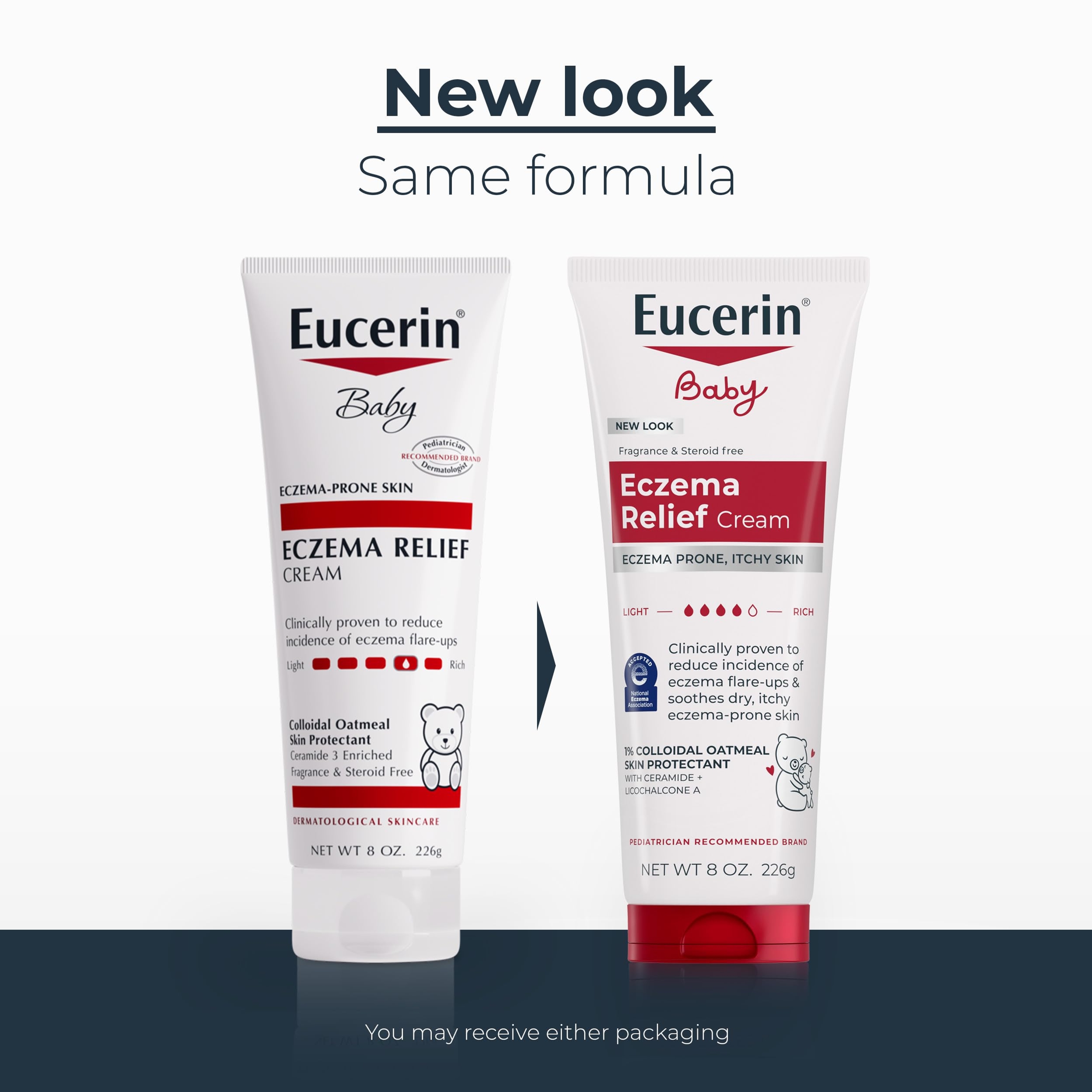 Eucerin Baby Eczema Relief Cream 8 oz - Baby Body Cream Soothes Eczema with Colloidal Oatmeal & Ceramide 2