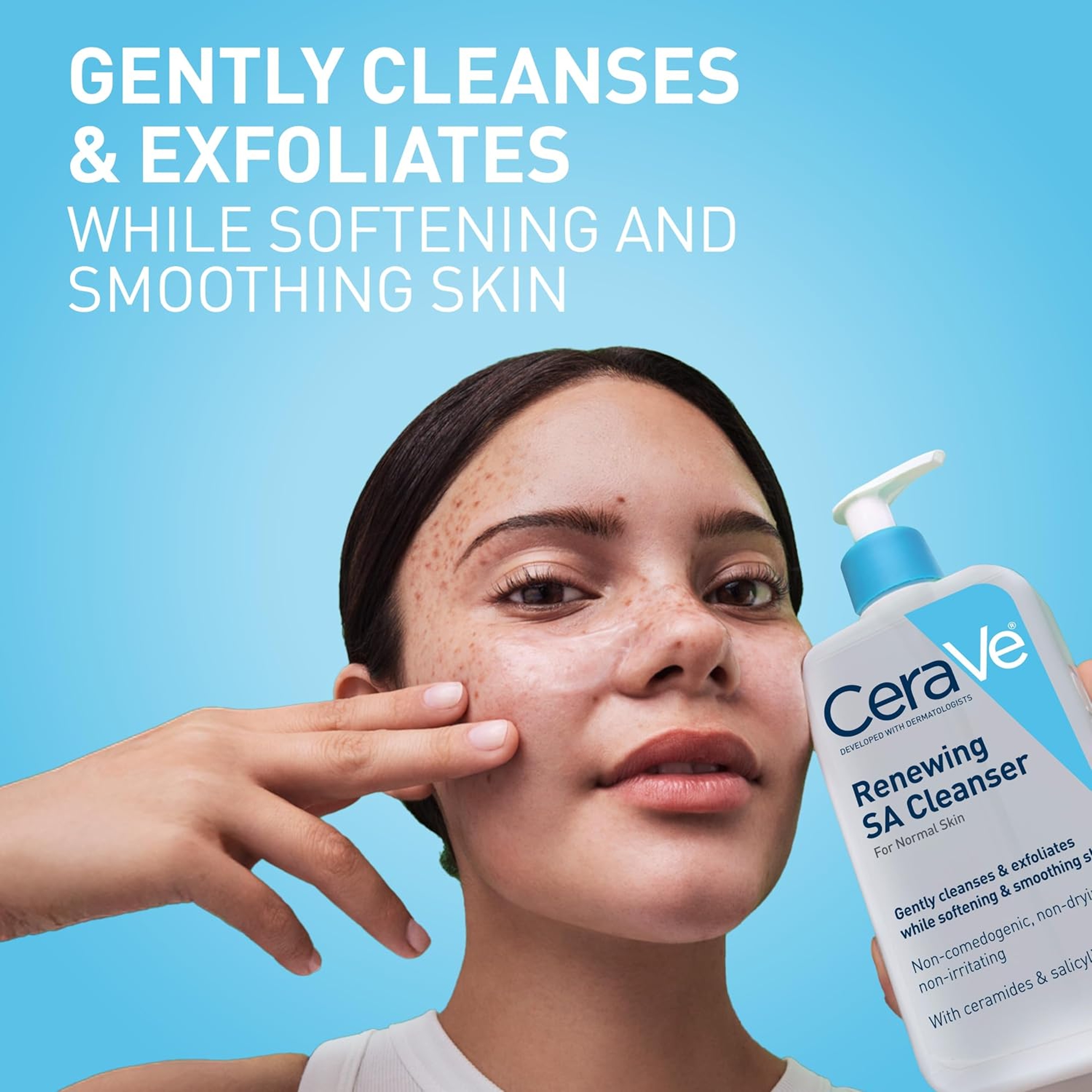 CeraVe Renewing SA Cleanser 16 fl.oz - BHA Exfoliating Face Wash Gently Cleanses, Helps Soften & Smooth Skin 4