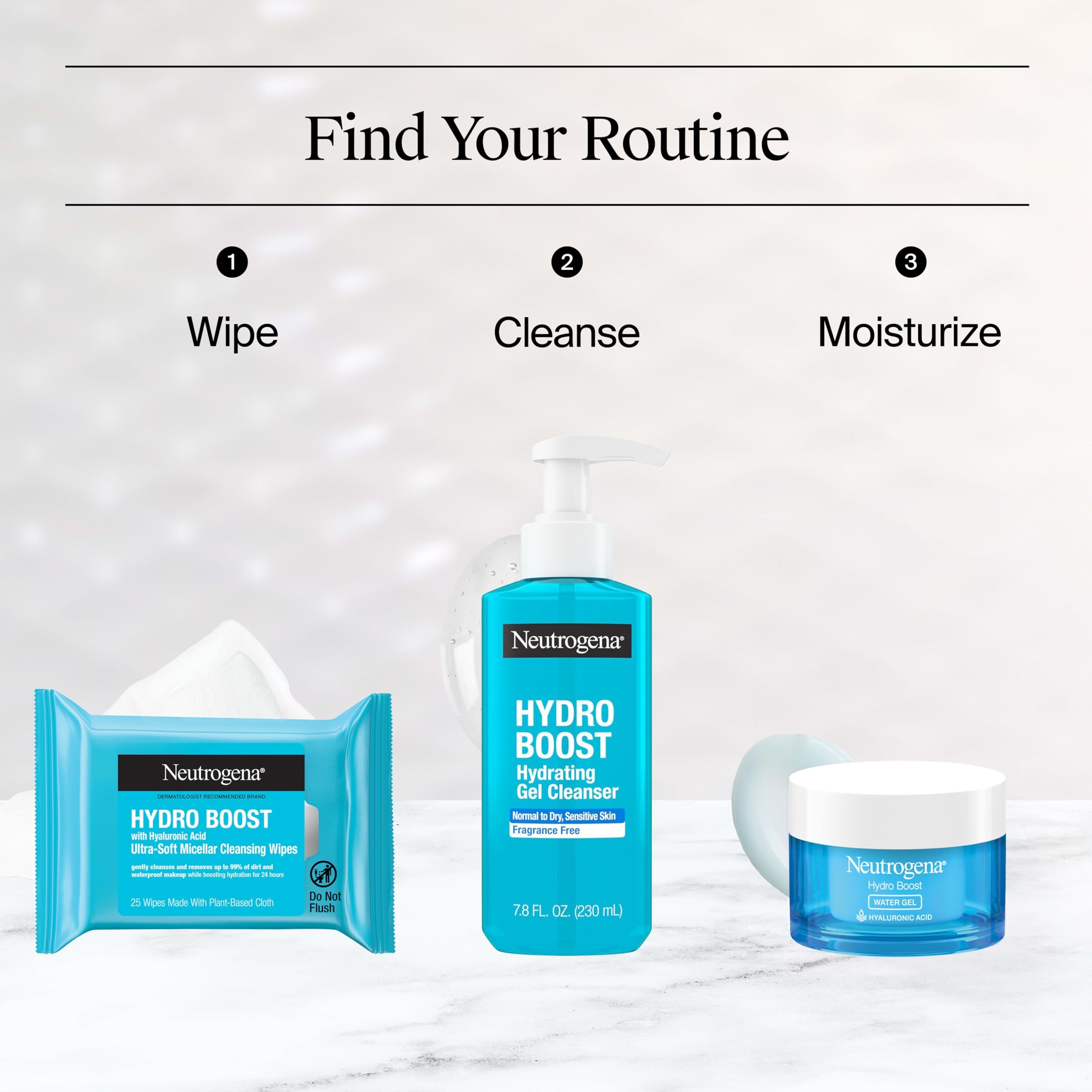 Neutrogena Hydro Boost Ultra-Soft Micellar Cleansing Wipes 25 Count (Pack of 2) - Gently Cleanses Skin Daily with HA 7