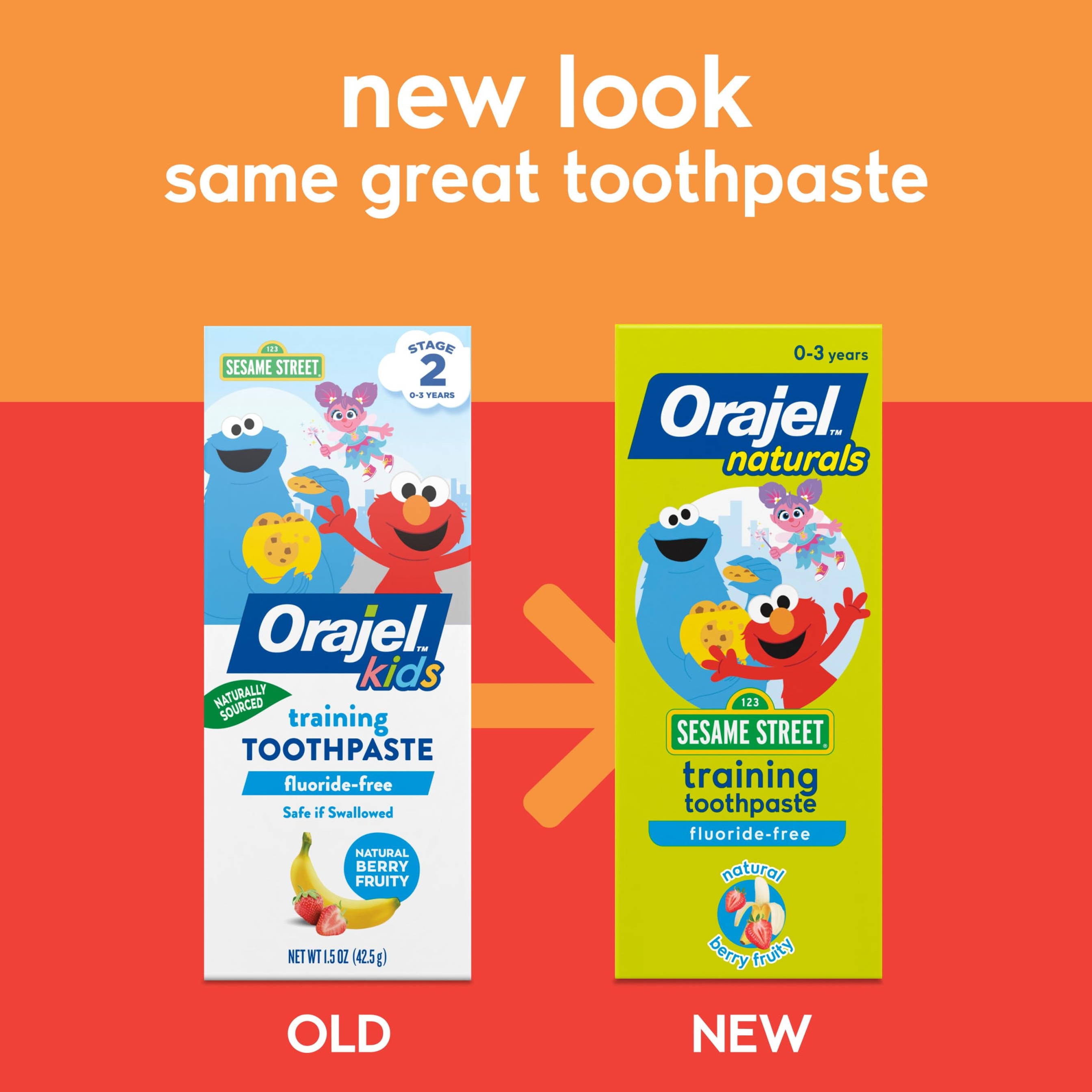 Orajel Kids Elmo Fluoride-Free Training Toothpaste 1.5 oz - Natural Berry Fruity Flavor, for Infants and Babies Ages 0-3 2