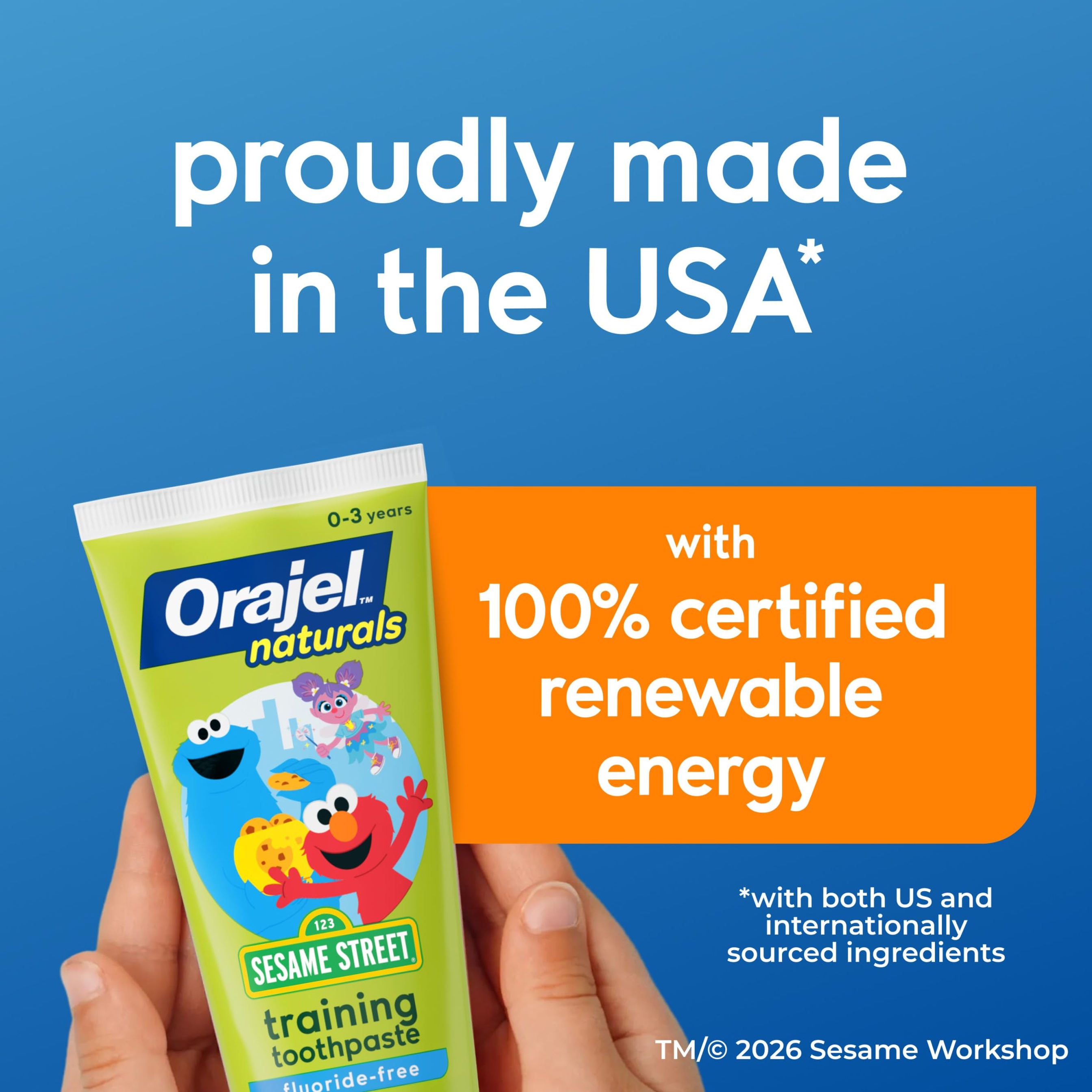 Orajel Kids Elmo Fluoride-Free Training Toothpaste 1.5 oz - Natural Berry Fruity Flavor, for Infants and Babies Ages 0-3 5