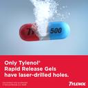 Tylenol Rapid Release Extra Strength Gelcaps, Acetaminophen 500 mg per Gel, Laser Drilled Holes Allow Fast, Strong Pain Relief, Fever Reducer, Gentle on Stomach, 100 Count Size 3