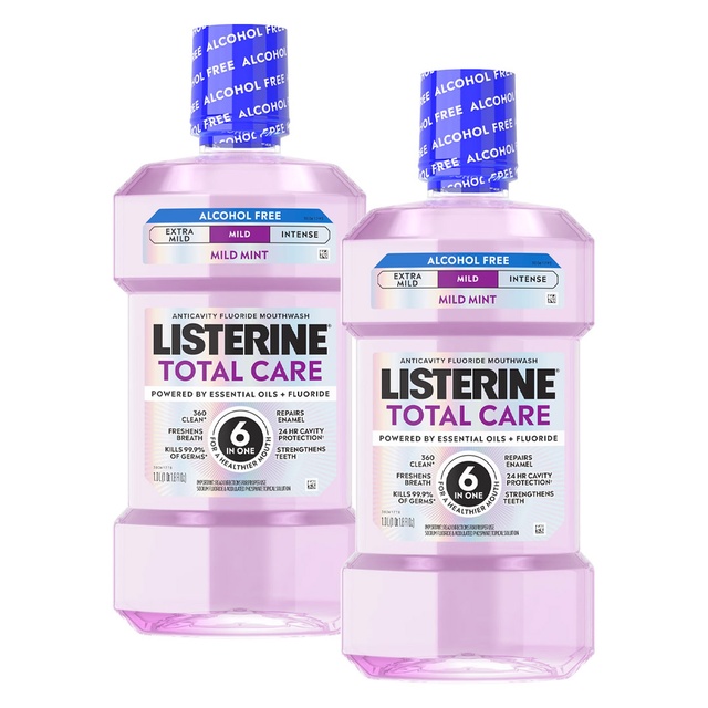 Listerine Total Care Alcohol-Free Mild Mint Mouthwash 33.8 fl.oz (Pack of 2) - Anticavity Fluoride Treatment for Adults — Out of stock