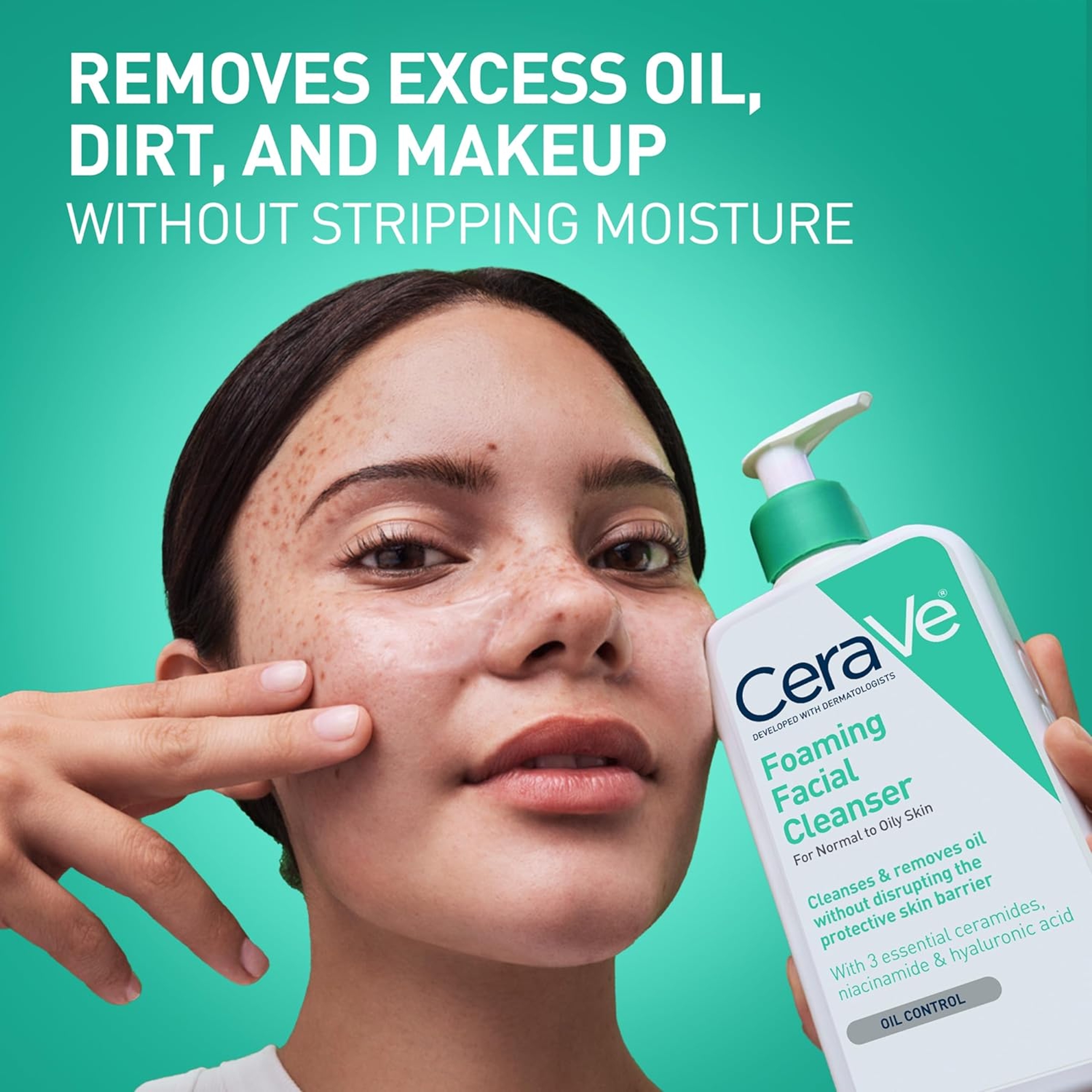 CeraVe Foaming Facial Cleanser, Daily Face Wash for Oily Skin, Hyaluronic Acid + Ceramides + Niacinamide, Fragrance Free, Non-Drying Oil Control Face Wash, 16 Fluid Ounces 2